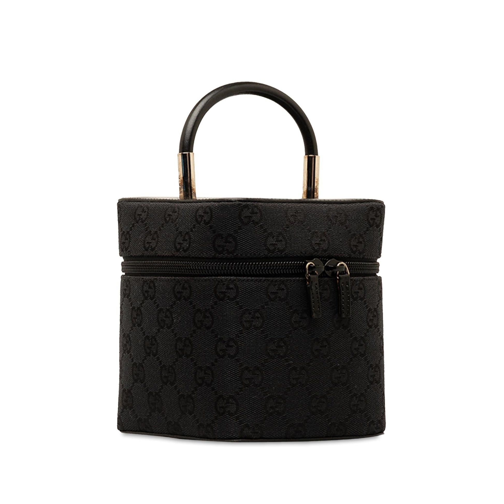 Gucci GG Vanity SHG-5kxF0Q Canvas Calf Black Handbag