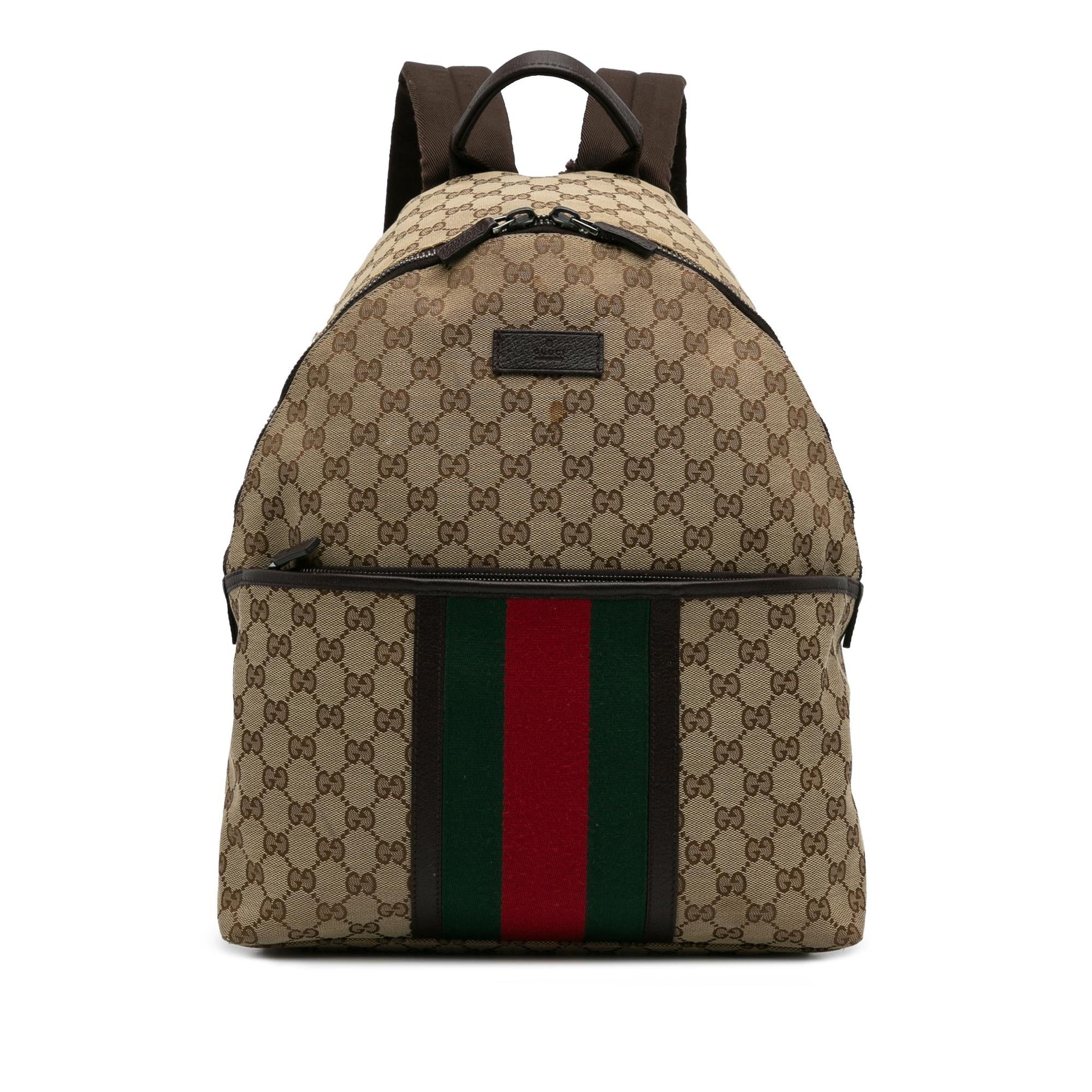 Gucci GG Web Backpack SHG-HGdiCa Canvas Brown