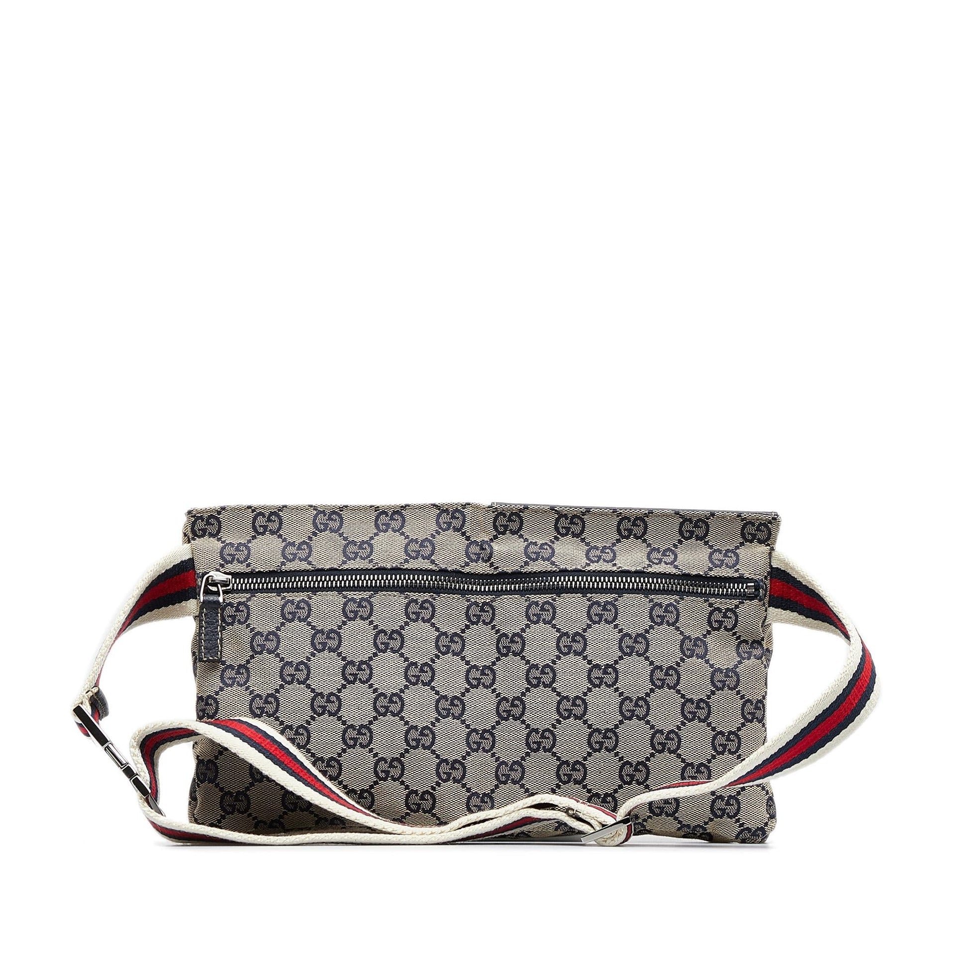 Gucci GG Web Belt SHG-5tmMd9 Canvas Grey Accessory