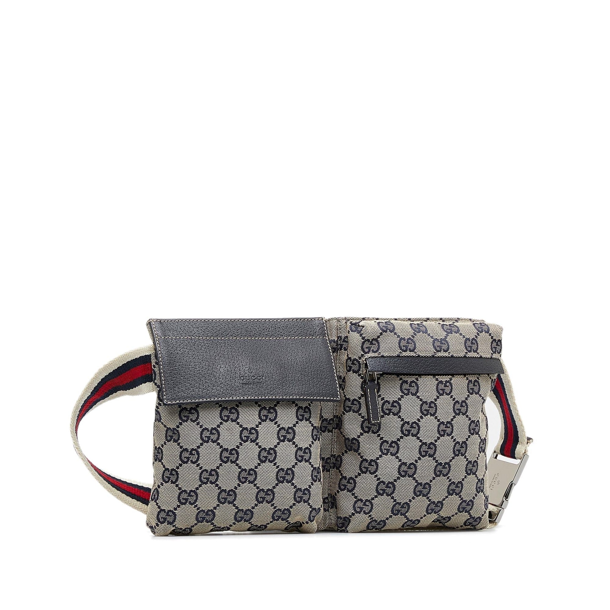 Gucci GG Web Belt SHG-5tmMd9 Canvas Grey Accessory