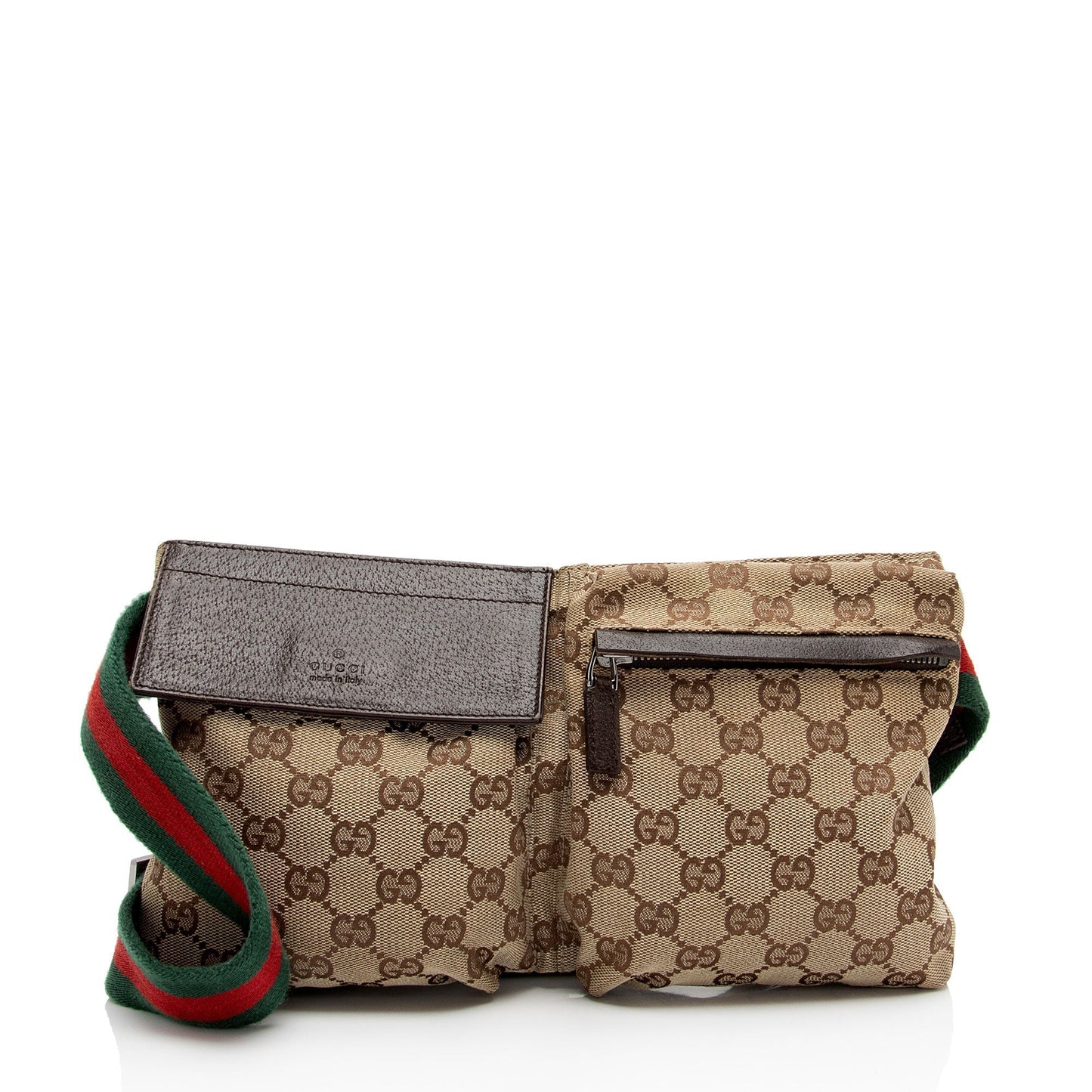 Gucci GG Web Belt SHF-k4S9yN Leather Canvas Nylon Brown Accessory