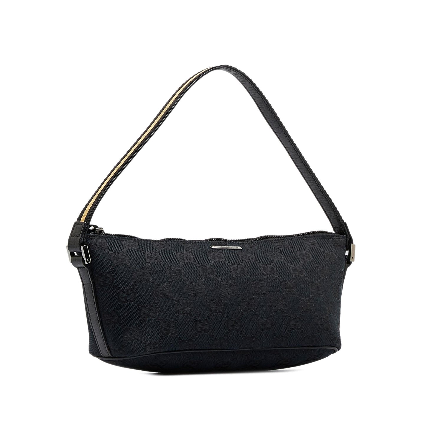 Gucci GG Web Boat Pochette SHG-hSS1sG Canvas Black Handbag