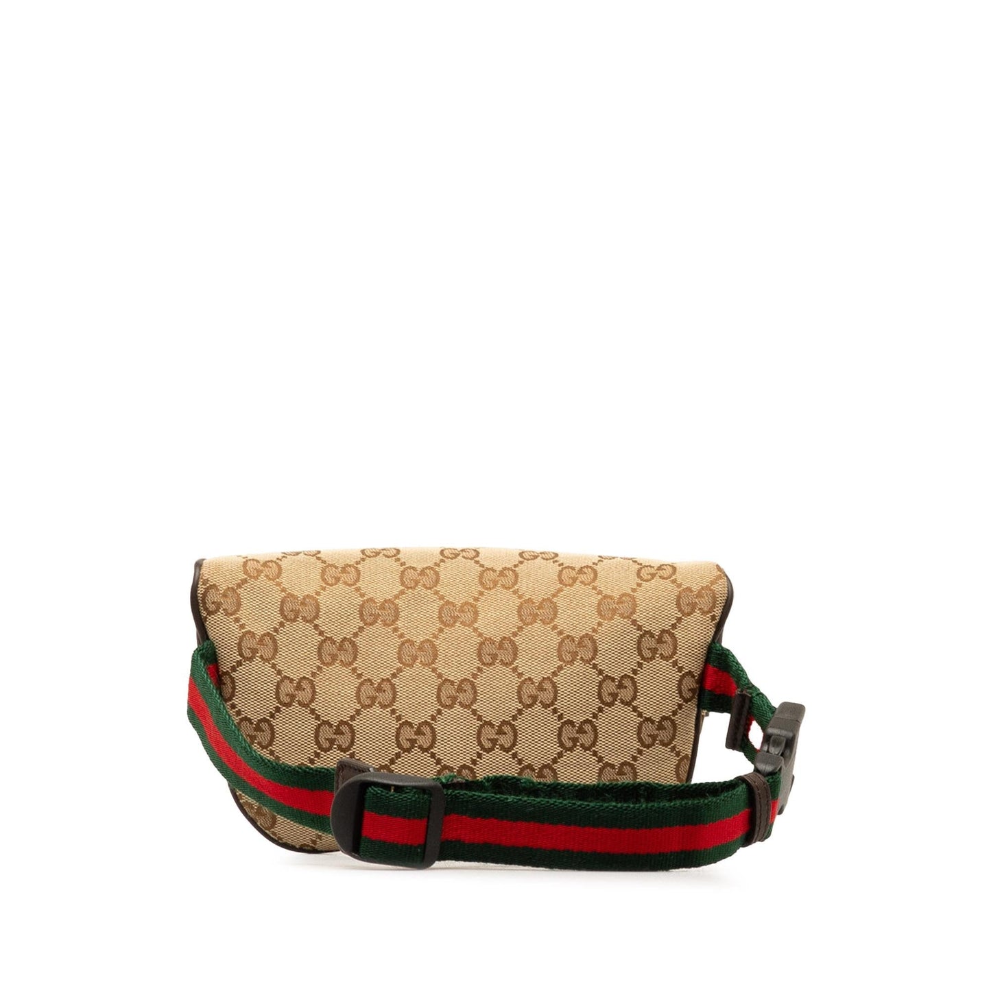 Gucci GG Web Childrens Belt Canvas Calf Brown Accessory