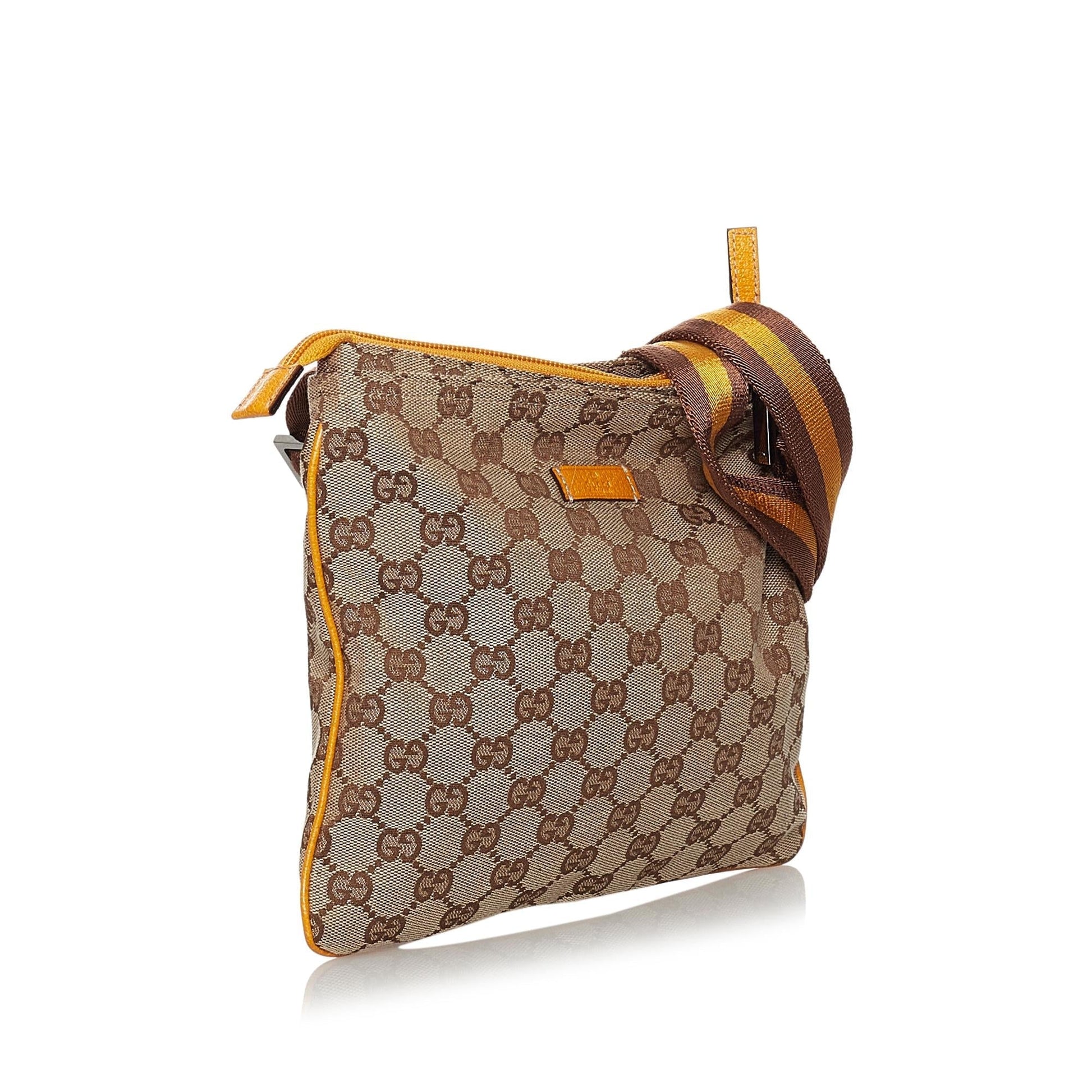 Gucci GG Web SHG Canvas Brown Crossbody Bag
