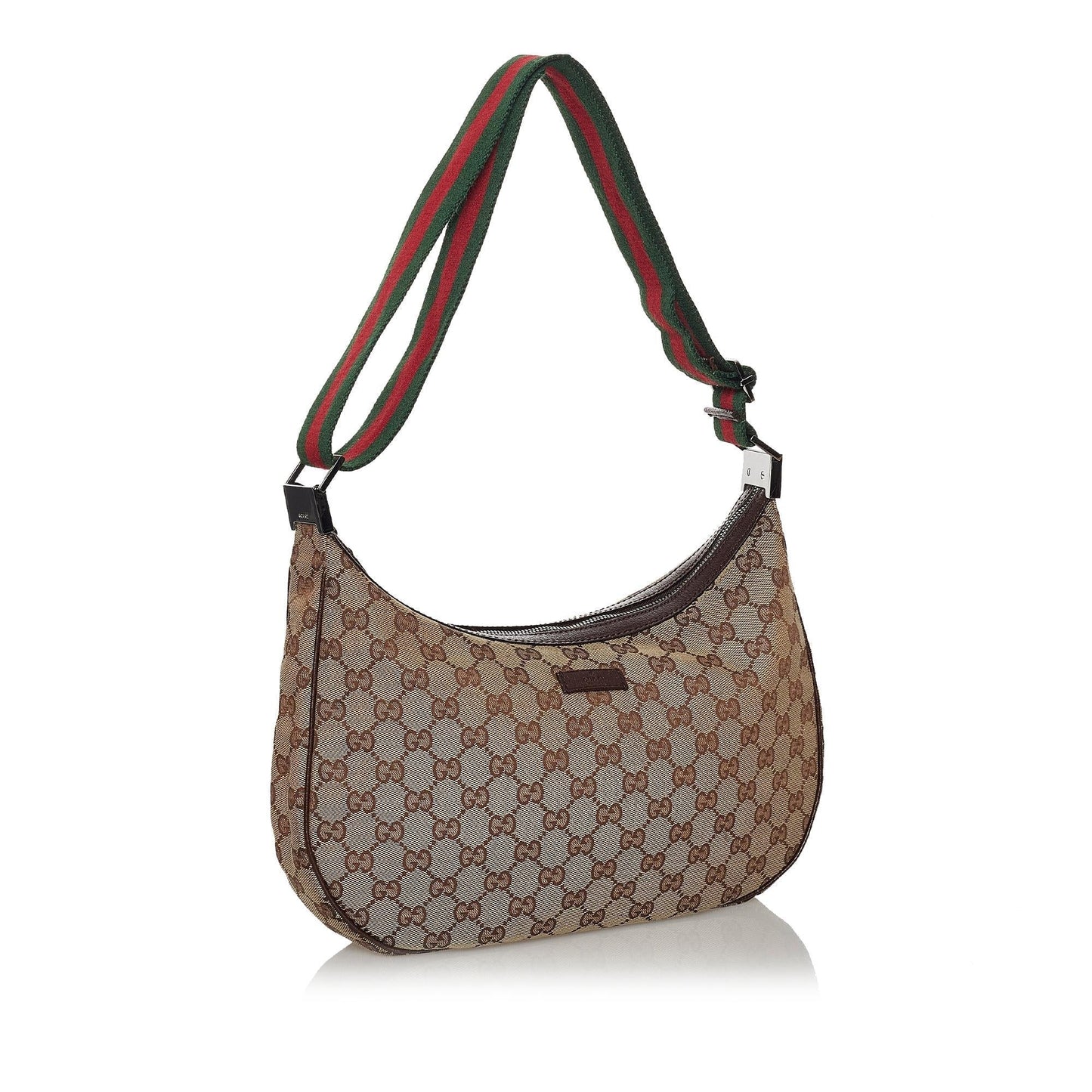 Gucci GG Web SHG Canvas Brown Crossbody Bag Bag Shg