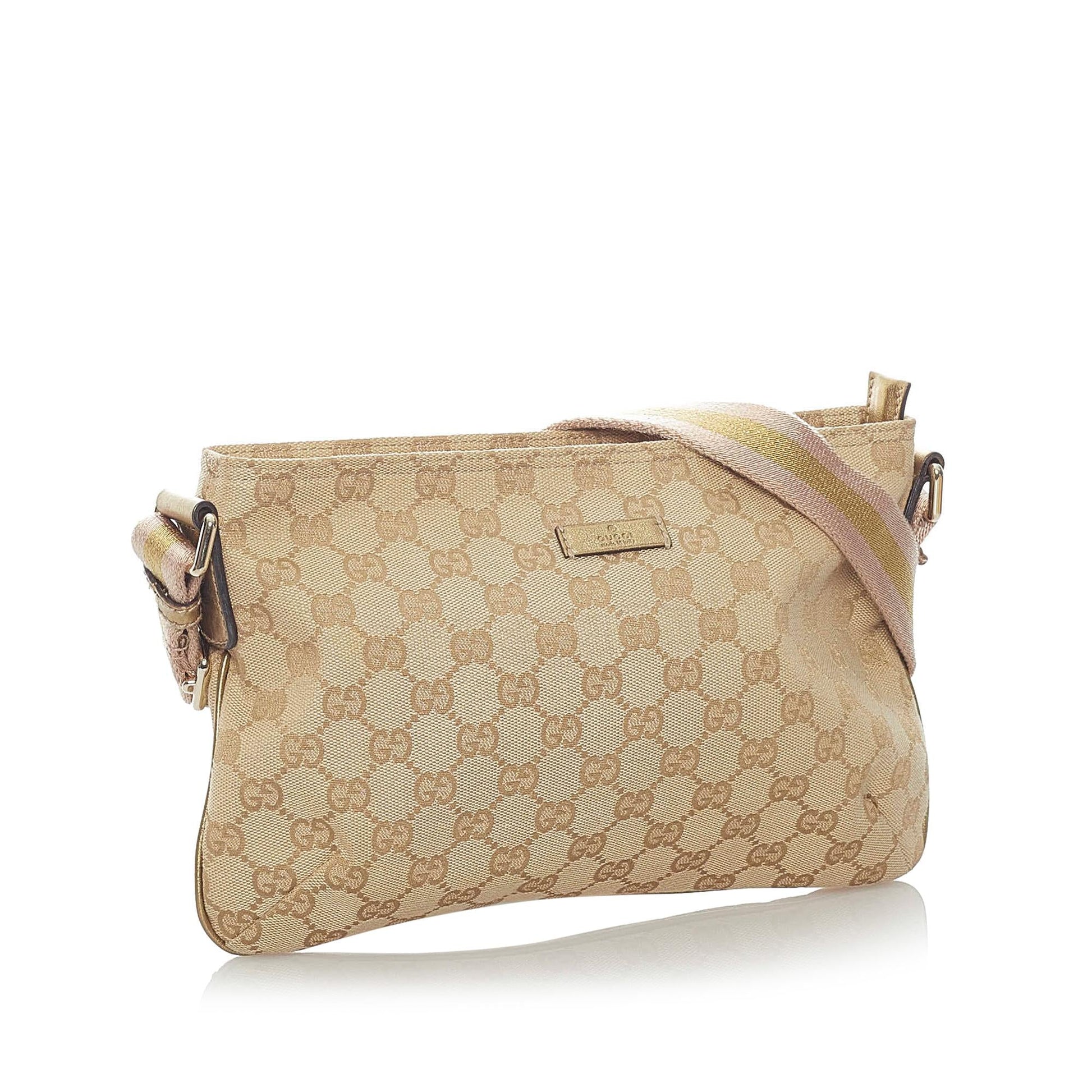 Gucci GG Web SHG Canvas Brown Crossbody Bag 4