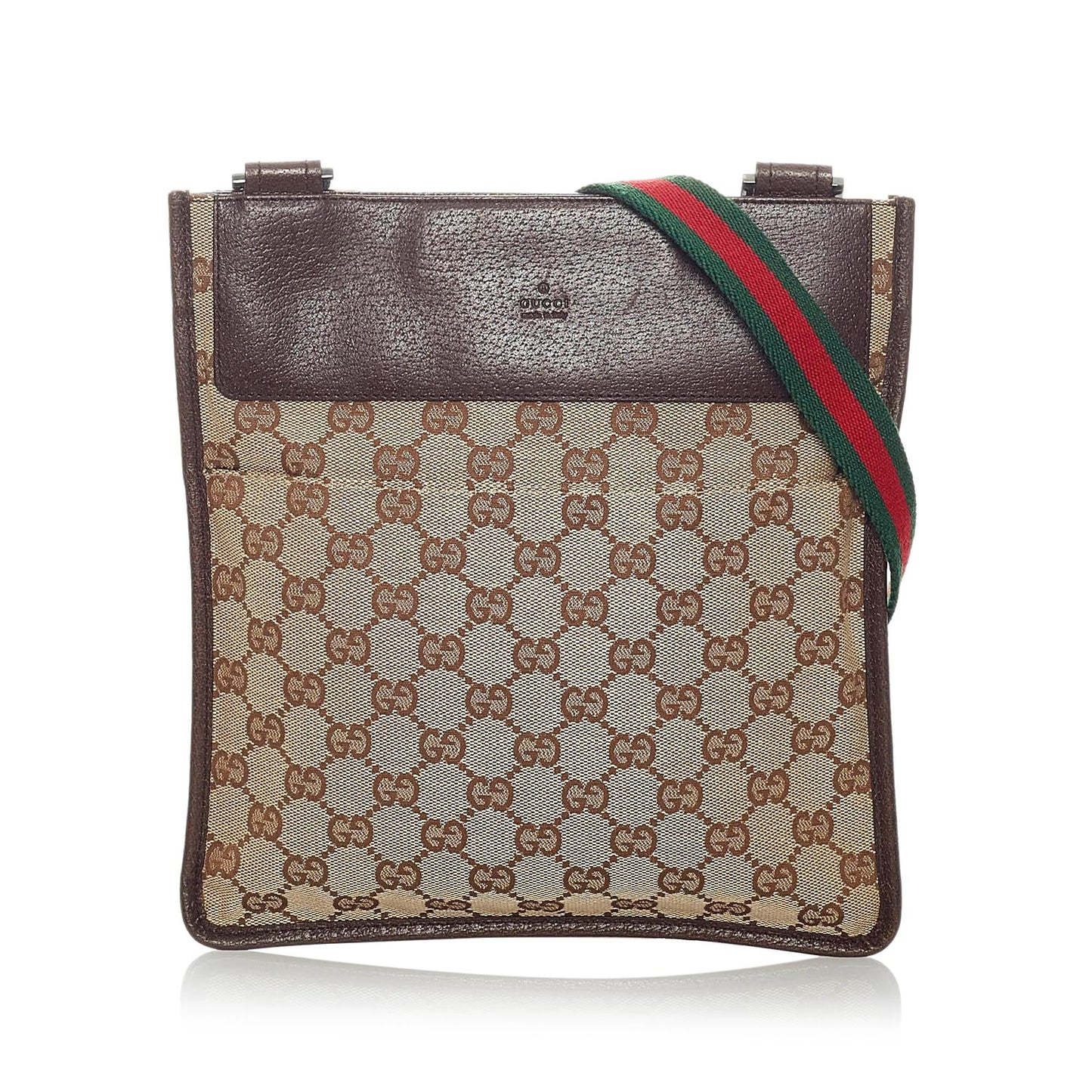 Gucci GG Web SHG Canvas Brown Crossbody Bag 5