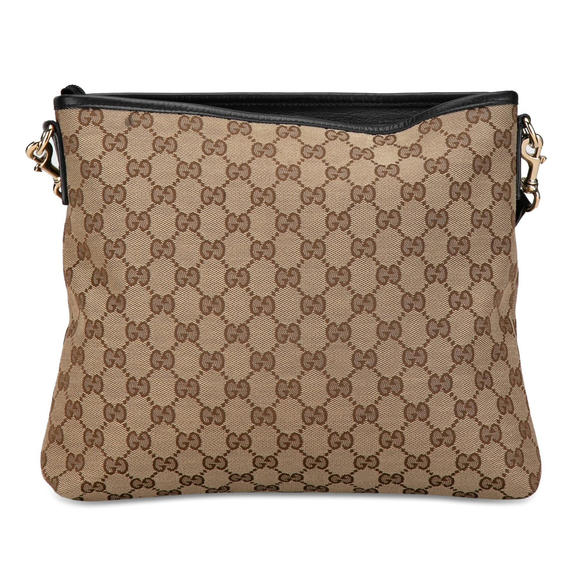 Gucci GG Web SHG-p1ytZD Canvas Calf Brown Crossbody Bag