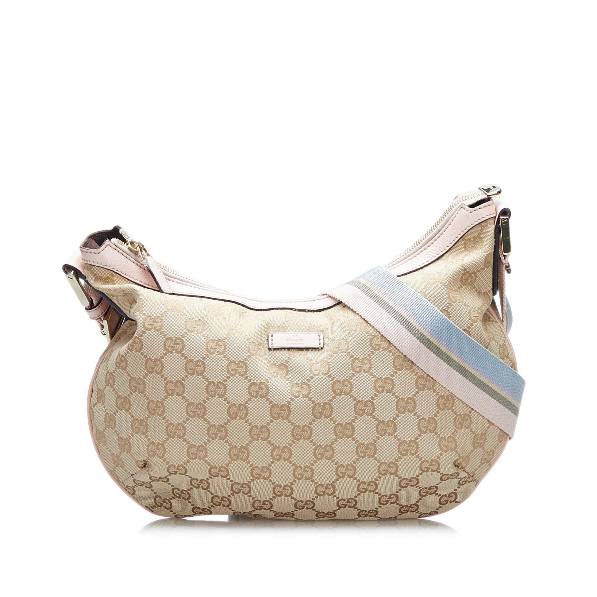 Gucci GG Web SHG-UOozOI Canvas Brown Crossbody Bag