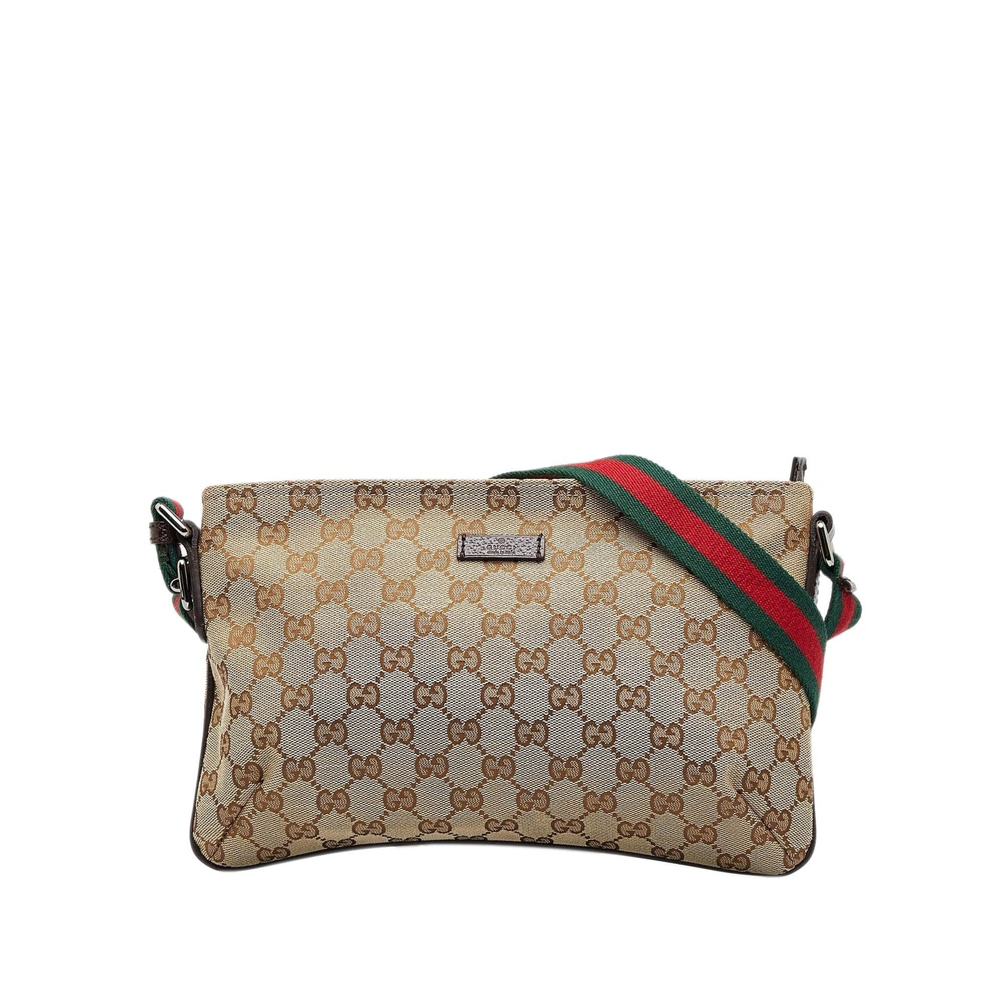 Gucci GG Web SHG-jpONI7 Canvas Brown Crossbody Bag