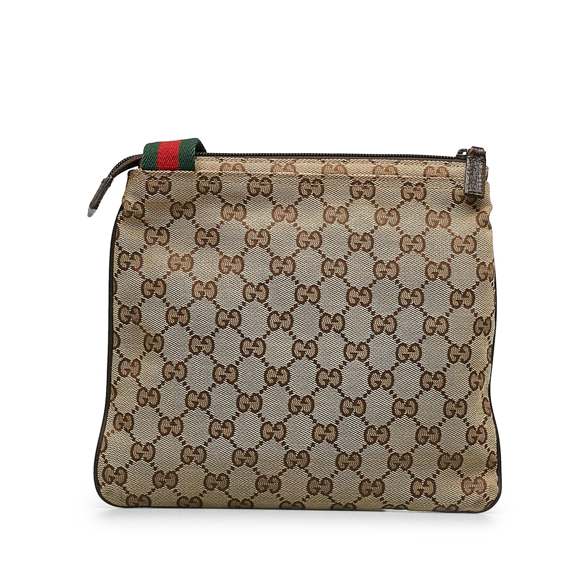 Gucci GG Web SHG-sHmkxf Canvas Brown Crossbody Bag