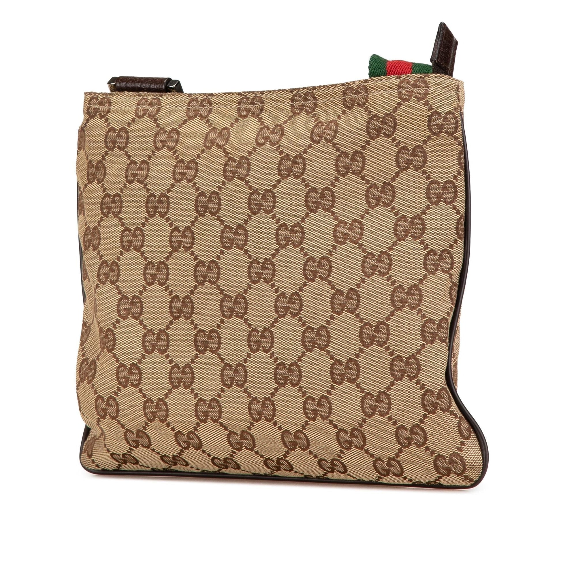 Gucci GG Web Canvas Brown Crossbody Bag Crossbody 1