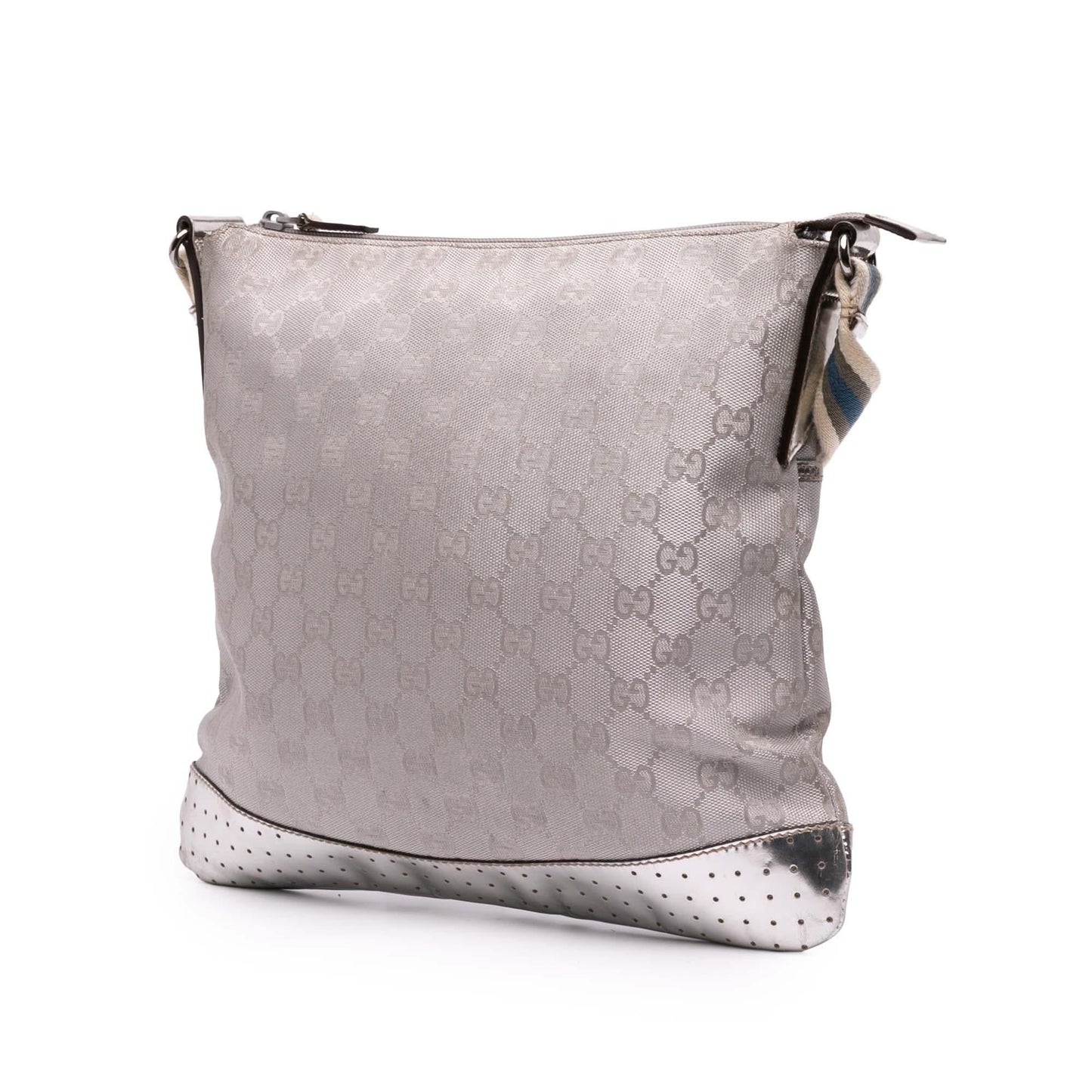 Gucci GG Web Canvas Silver Crossbody Bag Crossbody 12