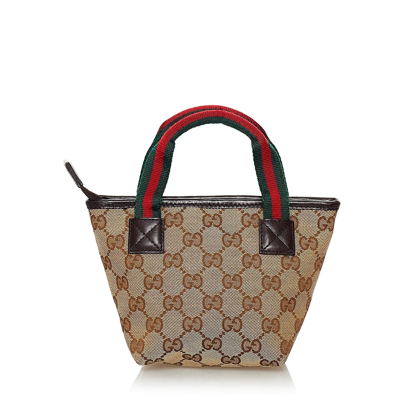 Gucci GG Web SHG Canvas Brown Satchel Bag 6