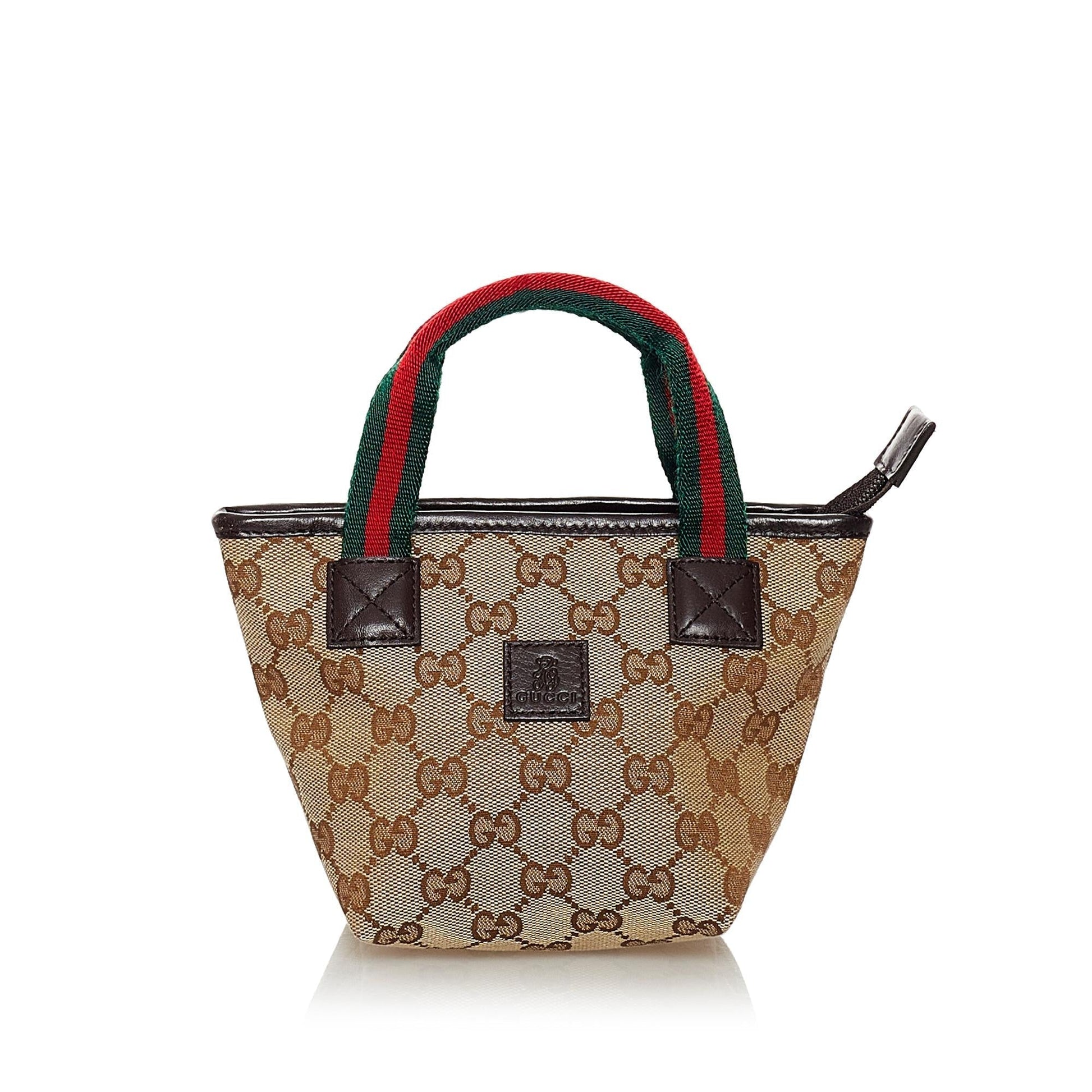 Gucci GG Web SHG Canvas Brown Satchel Bag 6