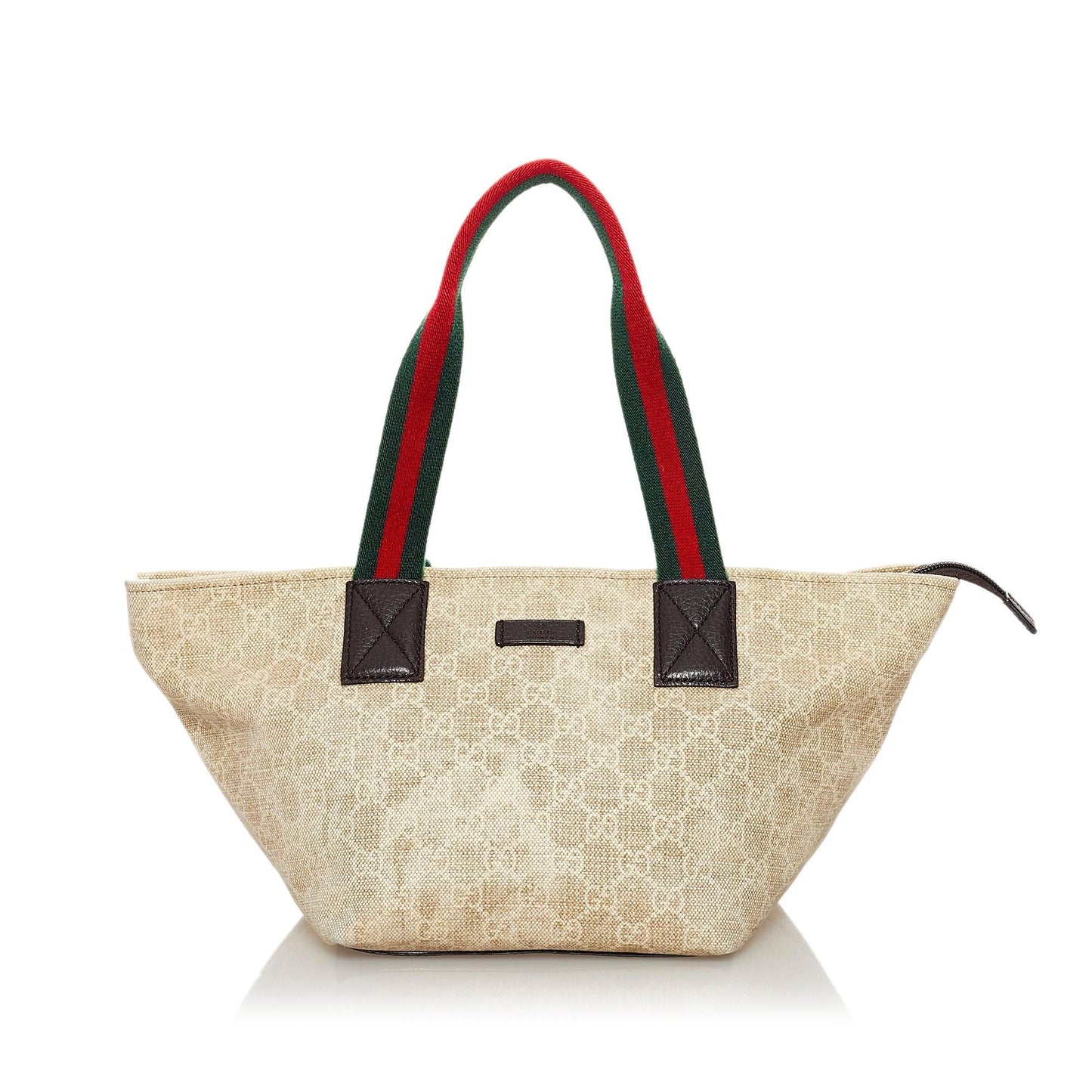 Gucci GG Web SHG Canvas Brown Satchel Bag