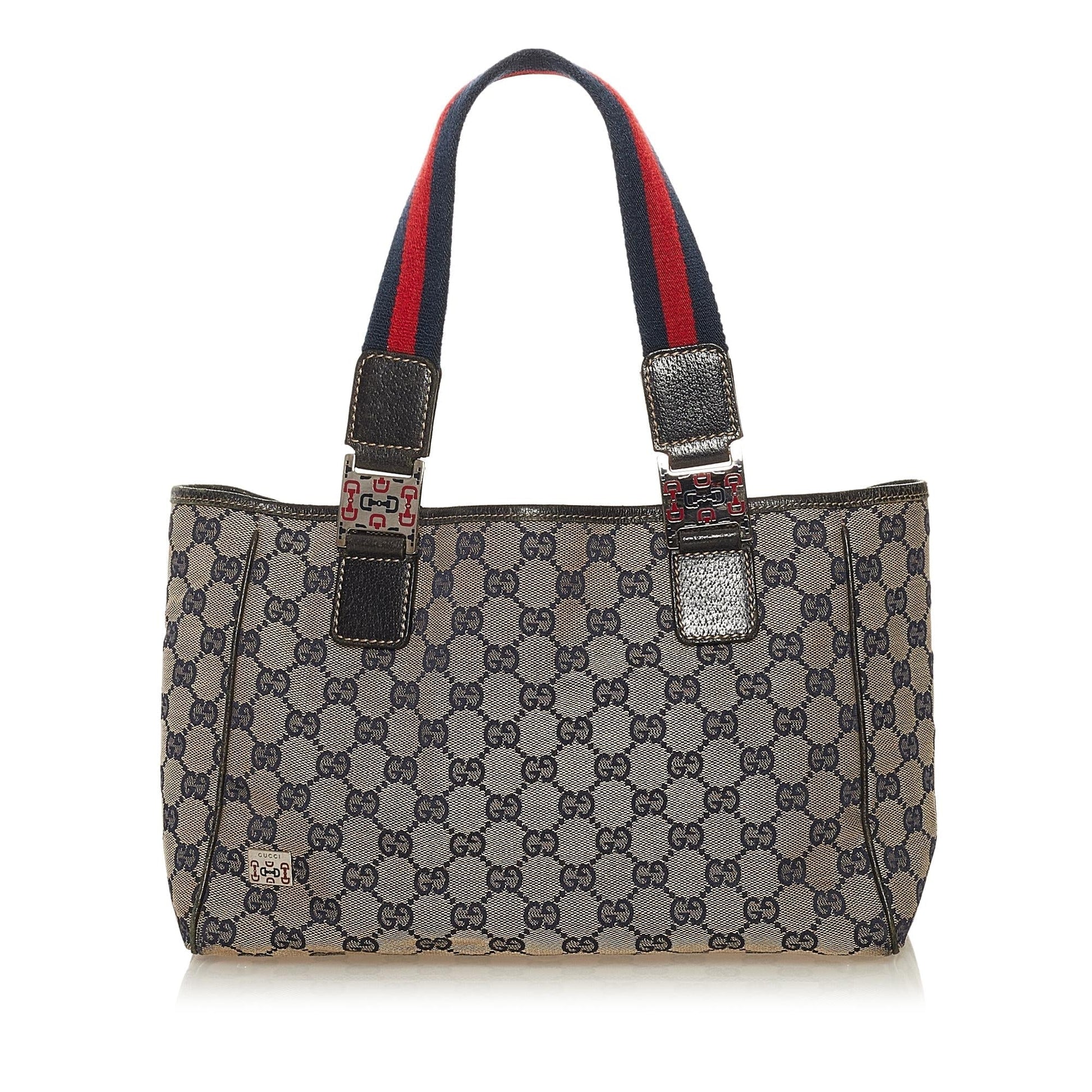 Gucci GG Web SHG Canvas Brown Satchel Bag 4