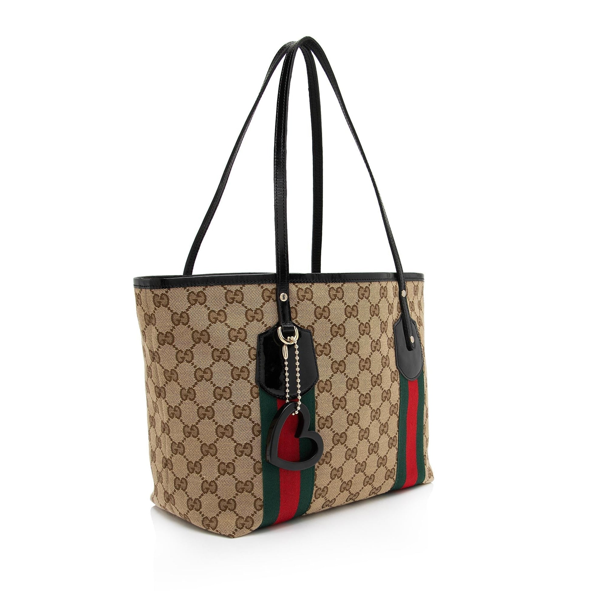 Gucci GG Web Jolie SHF-5ry4OI Leather Canvas Nylon Patent Tote Bag