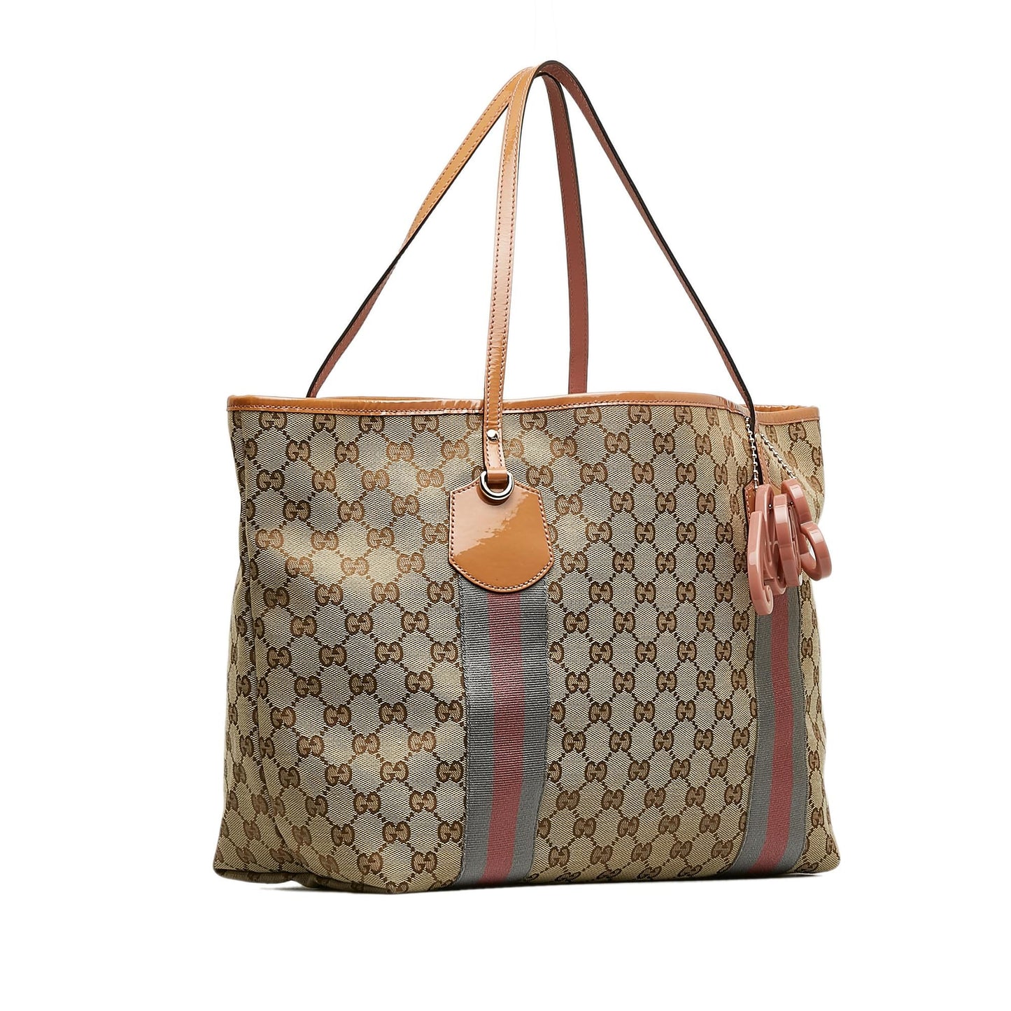 Gucci GG Web Jolie SHG-aU8HGJ Canvas Brown Tote Bag