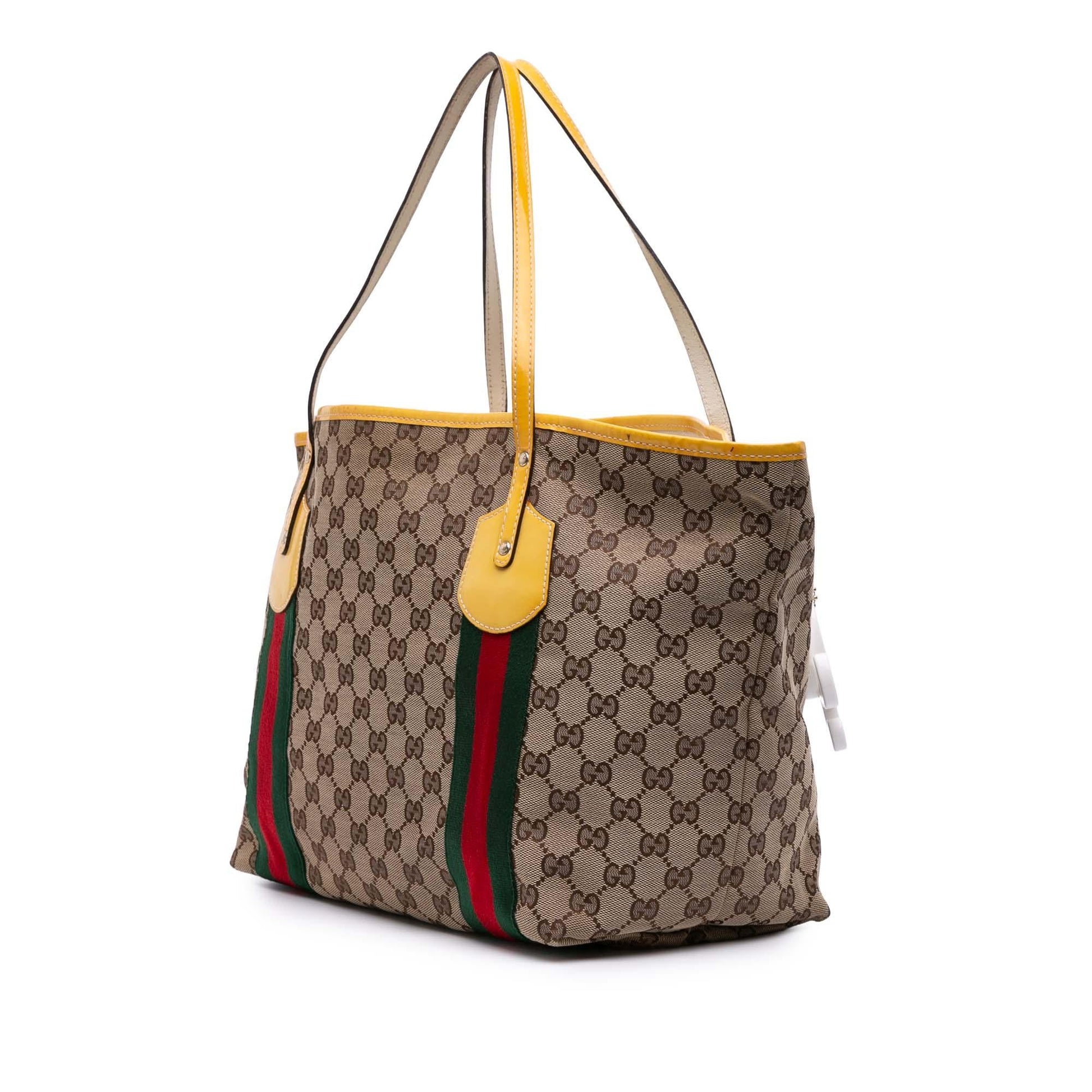 Gucci GG Web Jolie Canvas Brown Tote Bag