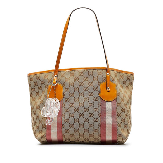 Gucci GG Web Jolie SHG-fZEqoK Canvas Brown Tote Bag