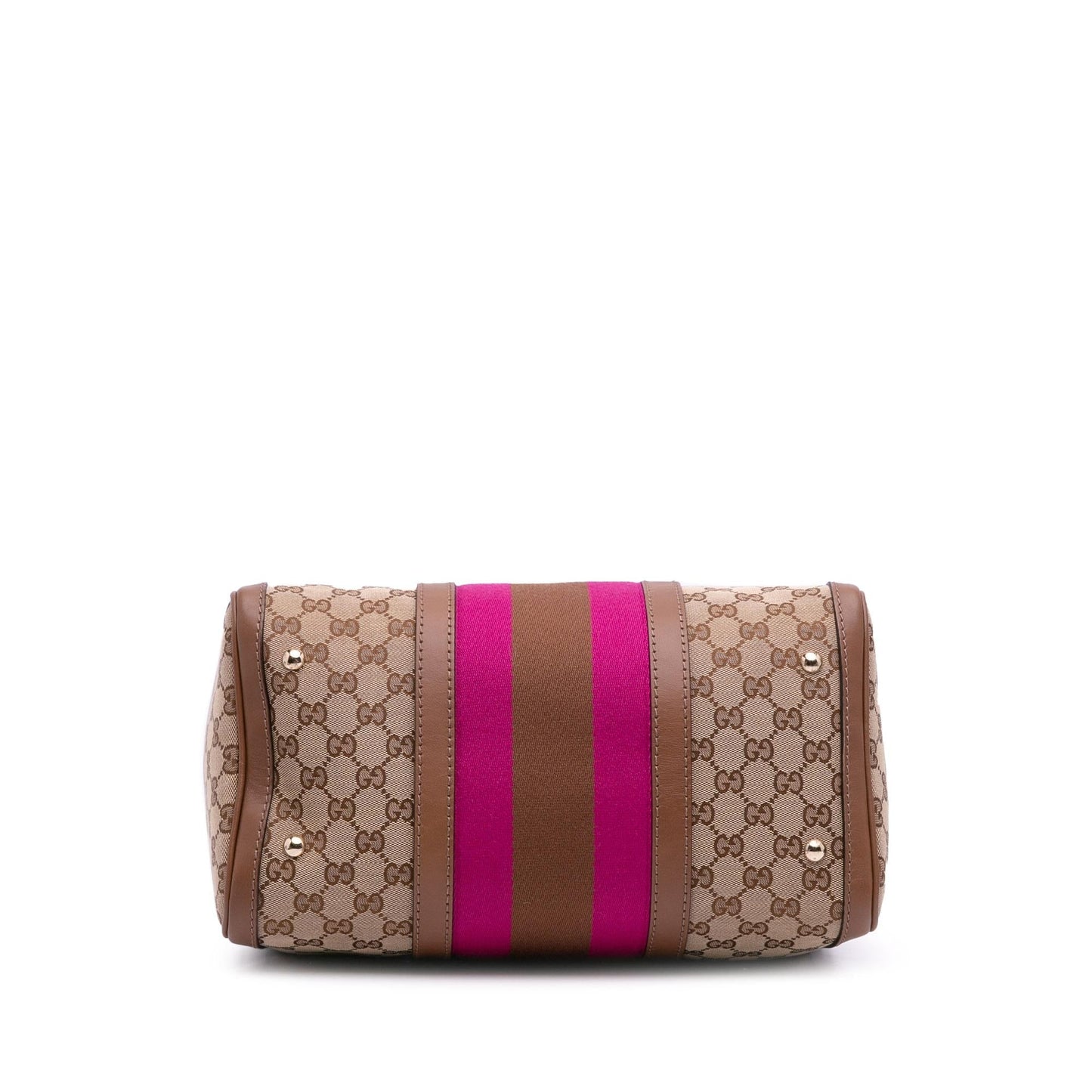 Gucci GG Web Joy Boston Canvas Brown Satchel Bag Bag 4