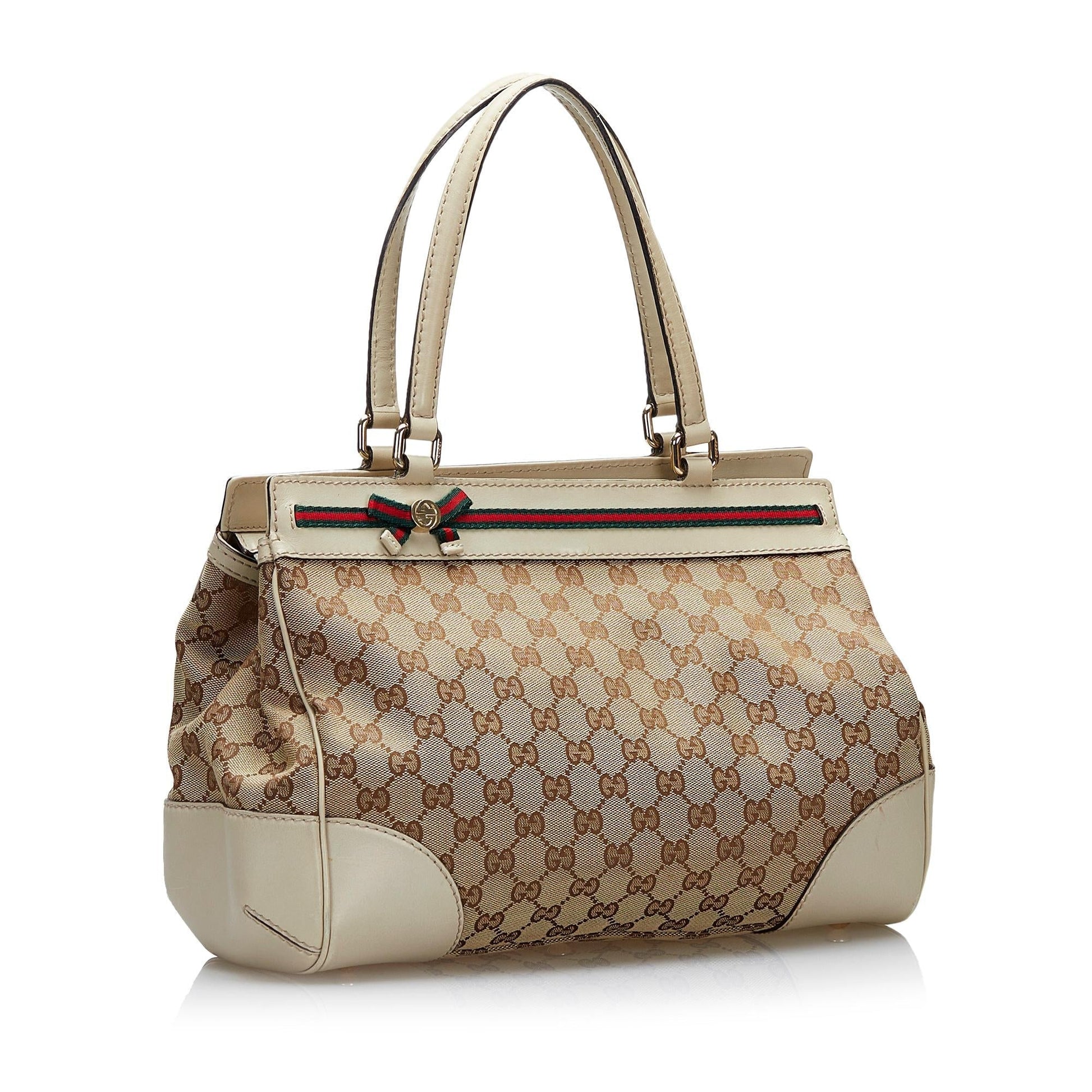 Gucci GG Web Mayfair SHG Canvas Brown Tote Bag