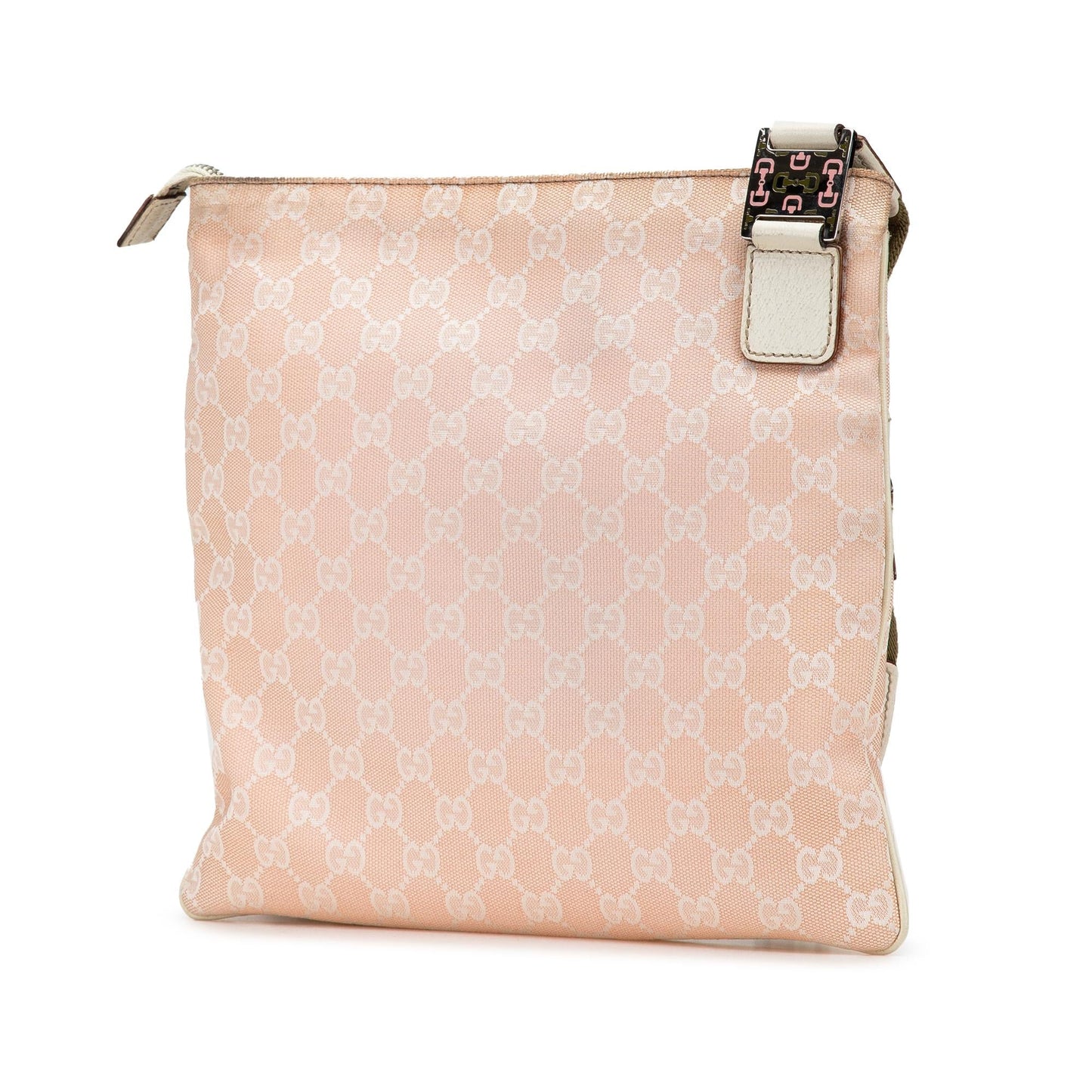 Gucci GG Web Pop Canvas Calf Pink Crossbody Bag