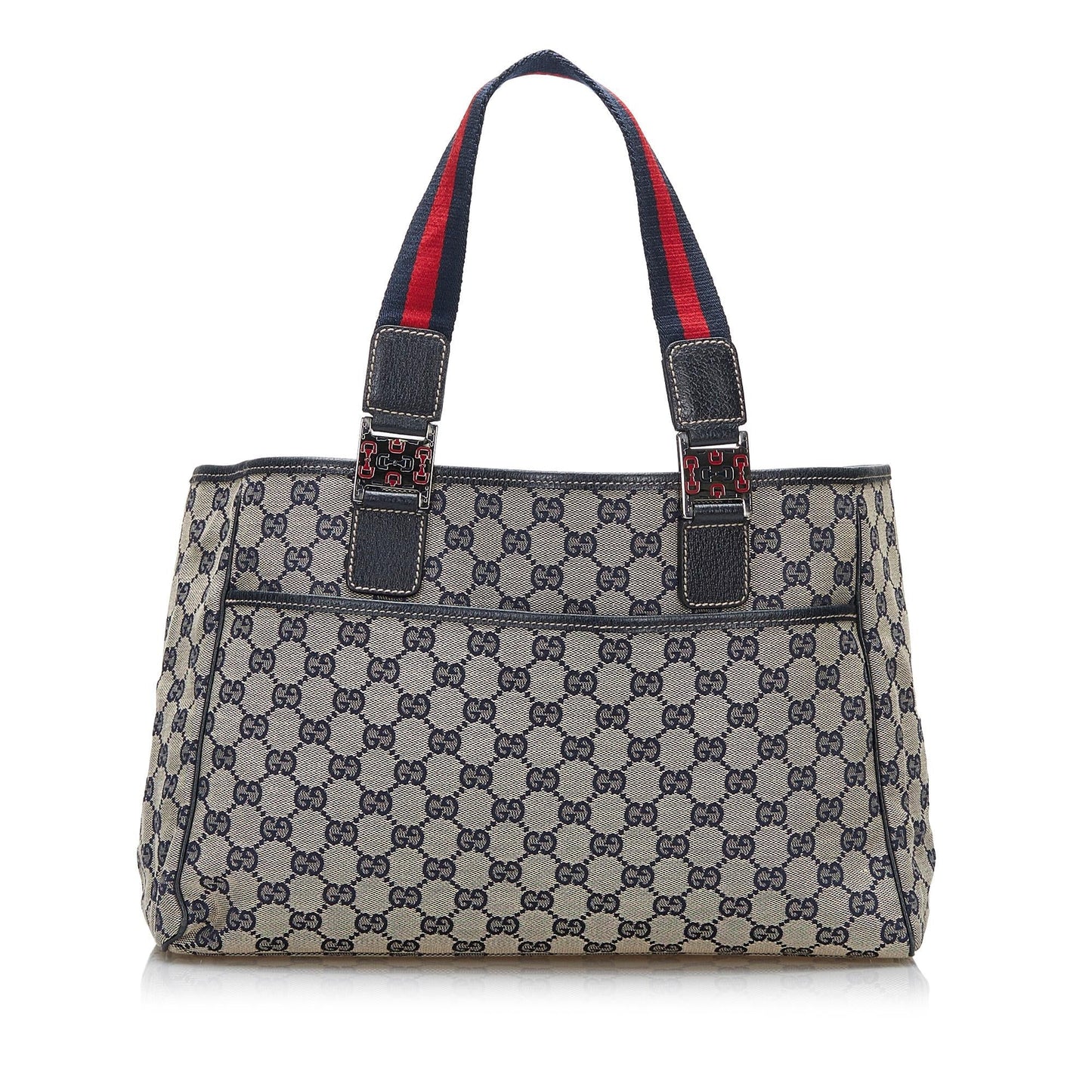 Gucci GG Web Pop SHG-8Vt96e Canvas Brown Blue Tote Bag