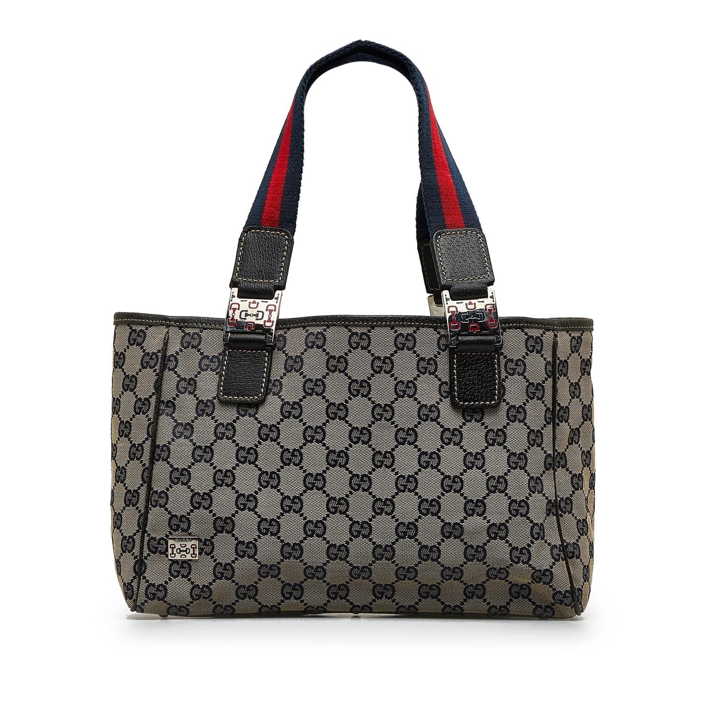 Gucci GG Web Pop SHG-nSmaB0 Canvas Blue Tote Bag