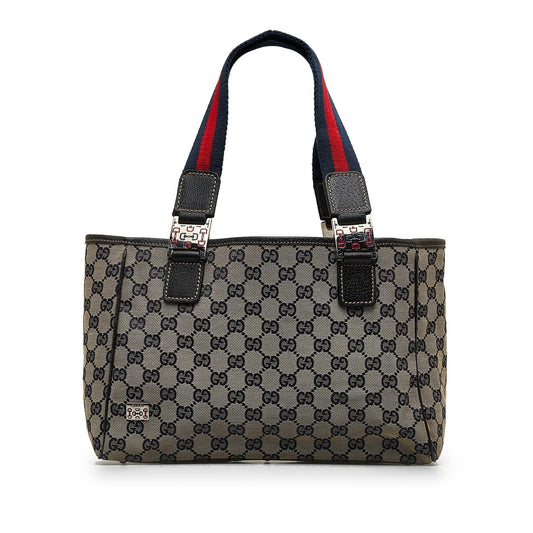 Gucci GG Web Pop SHG-nSmaB0 Canvas Blue Tote Bag