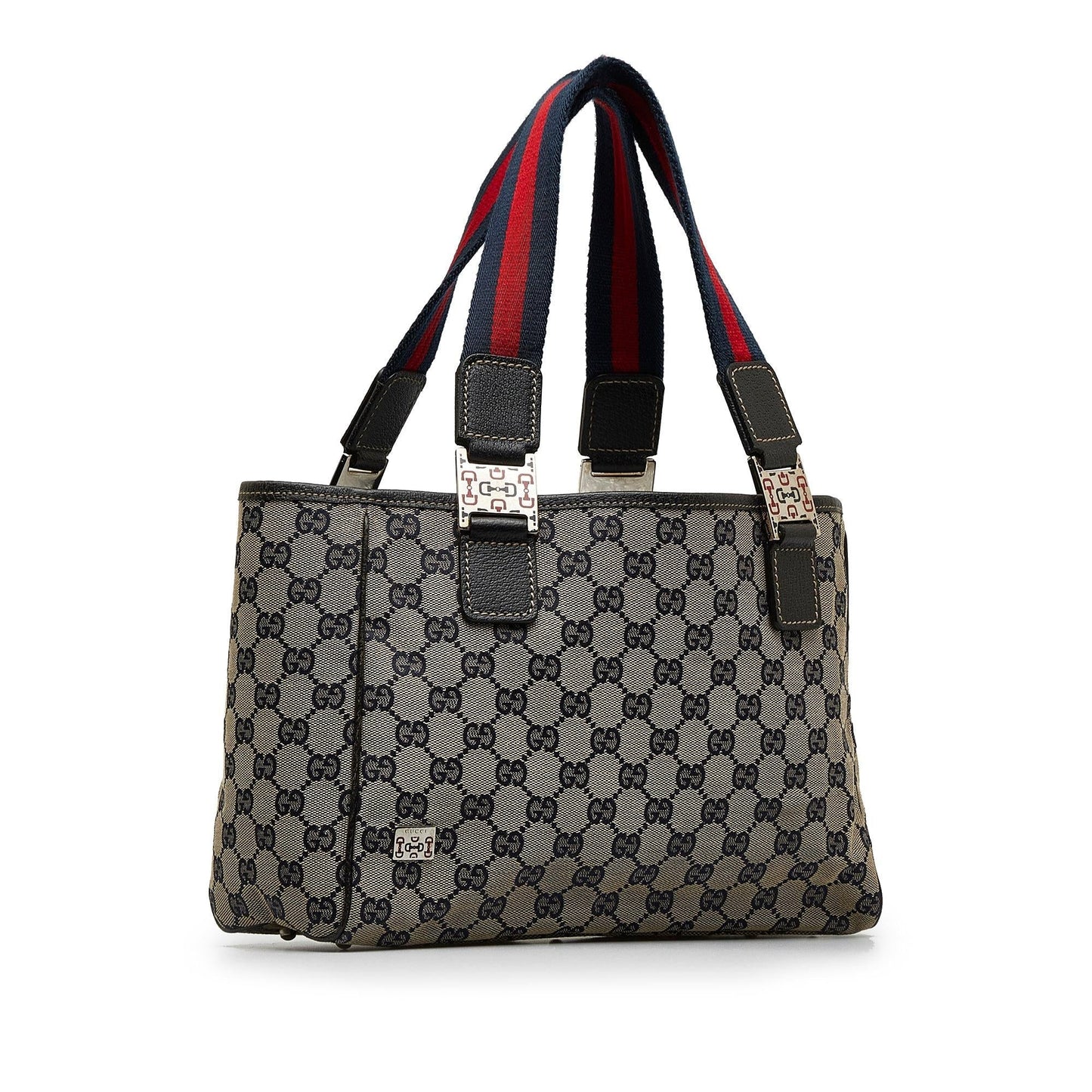 Gucci GG Web Pop SHG-nSmaB0 Canvas Blue Tote Bag