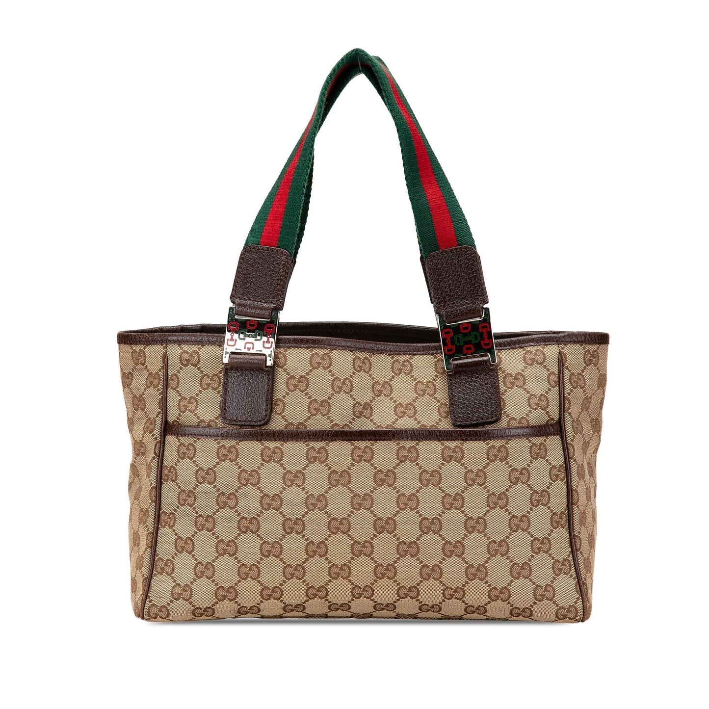 Gucci GG Web Pop Canvas Brown Tote Bag