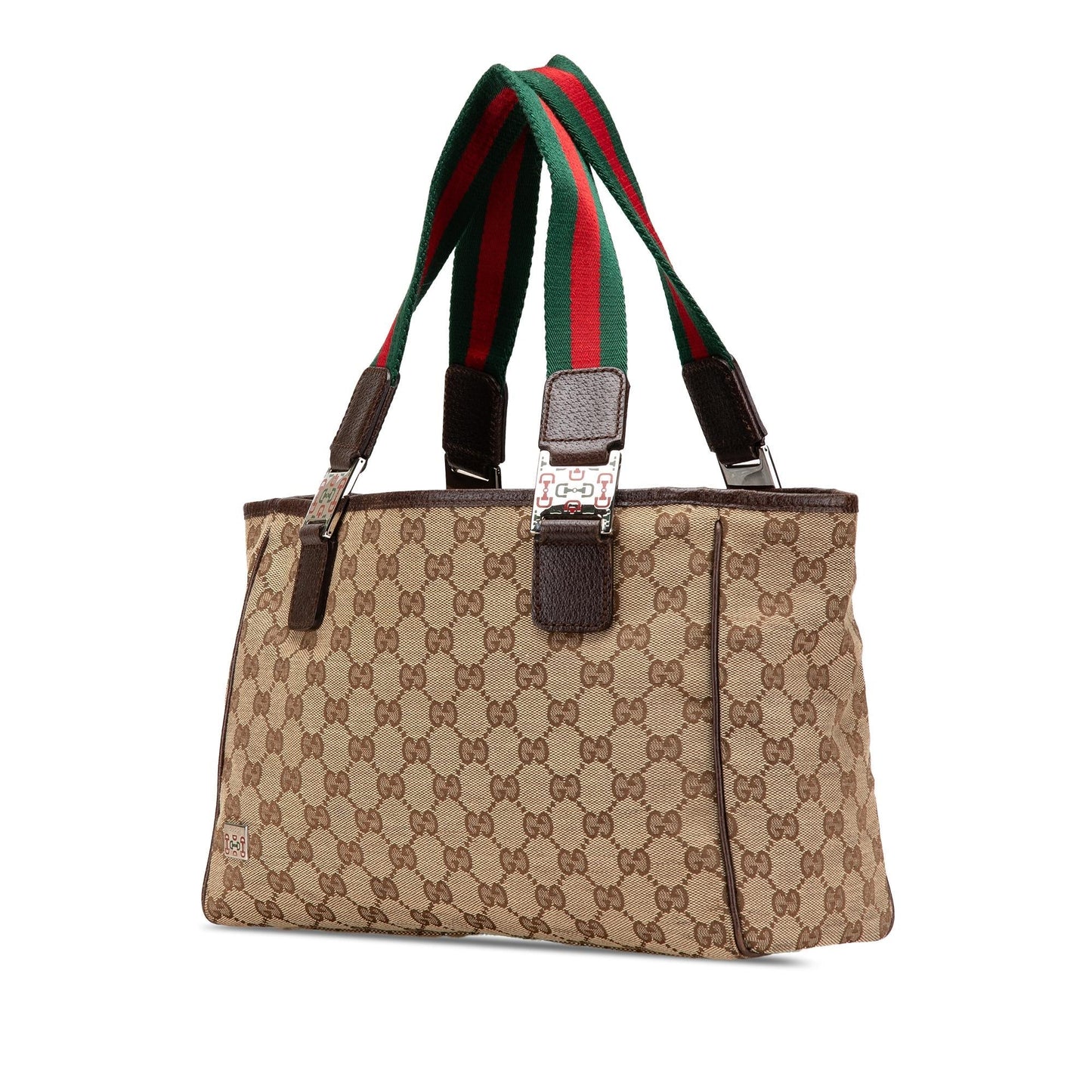Gucci GG Web Pop Canvas Brown Tote Bag