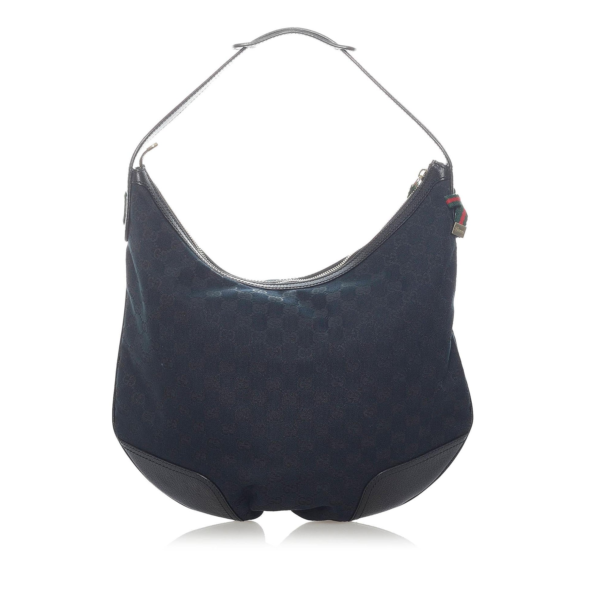 Gucci GG Web Princy SHG Canvas Calf Black Shoulder Bag