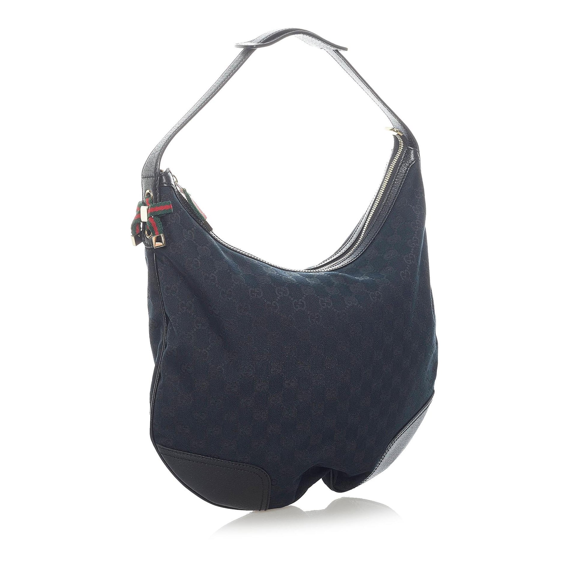 Gucci GG Web Princy SHG Canvas Calf Black Shoulder Bag