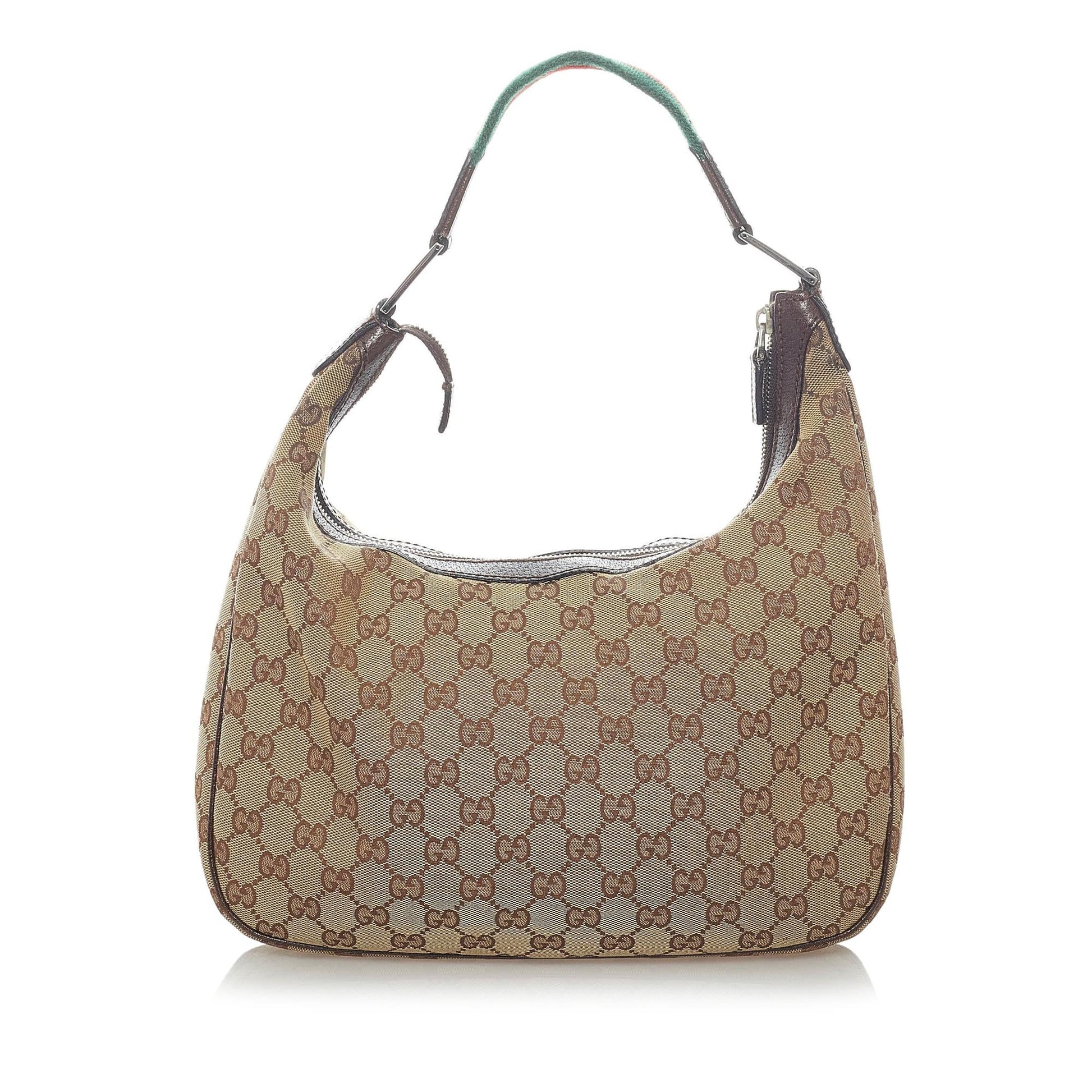 Gucci GG Web SHG Canvas Brown Shoulder Bag