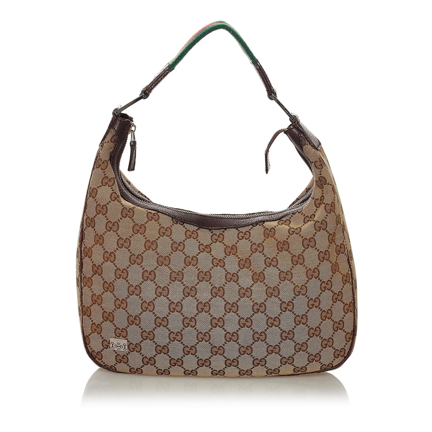 Gucci GG Web SHG Canvas Brown Shoulder Bag Bag Shg