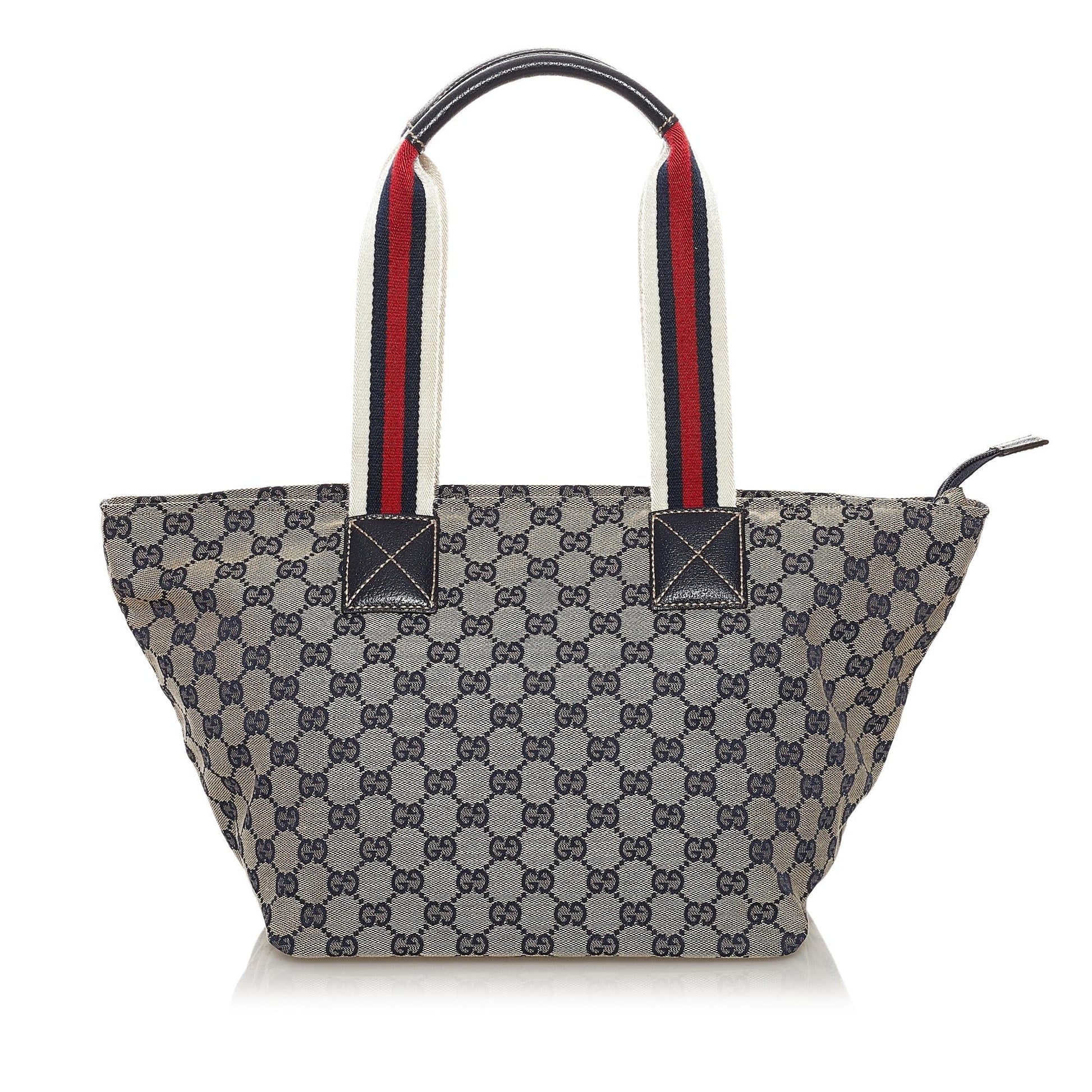 Gucci GG Web SHG Canvas Calf Brown Shoulder Bag