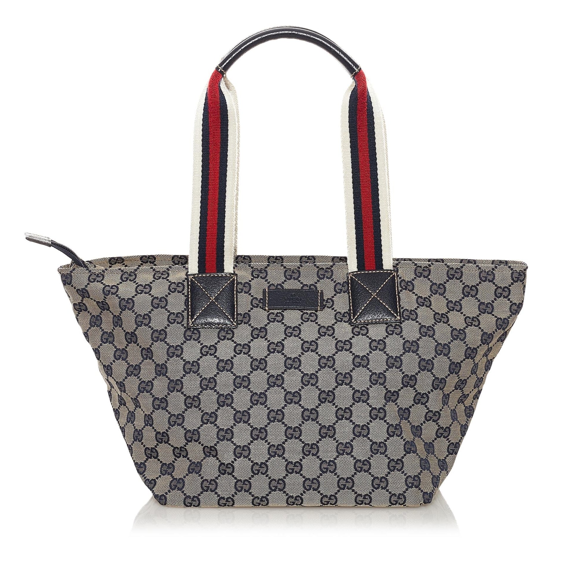 Gucci GG Web SHG Canvas Calf Brown Shoulder Bag
