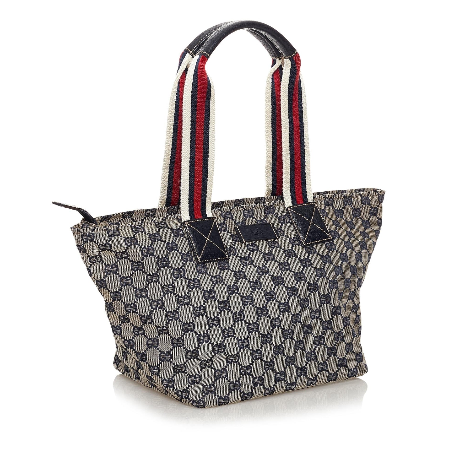 Gucci GG Web SHG Canvas Calf Brown Shoulder Bag