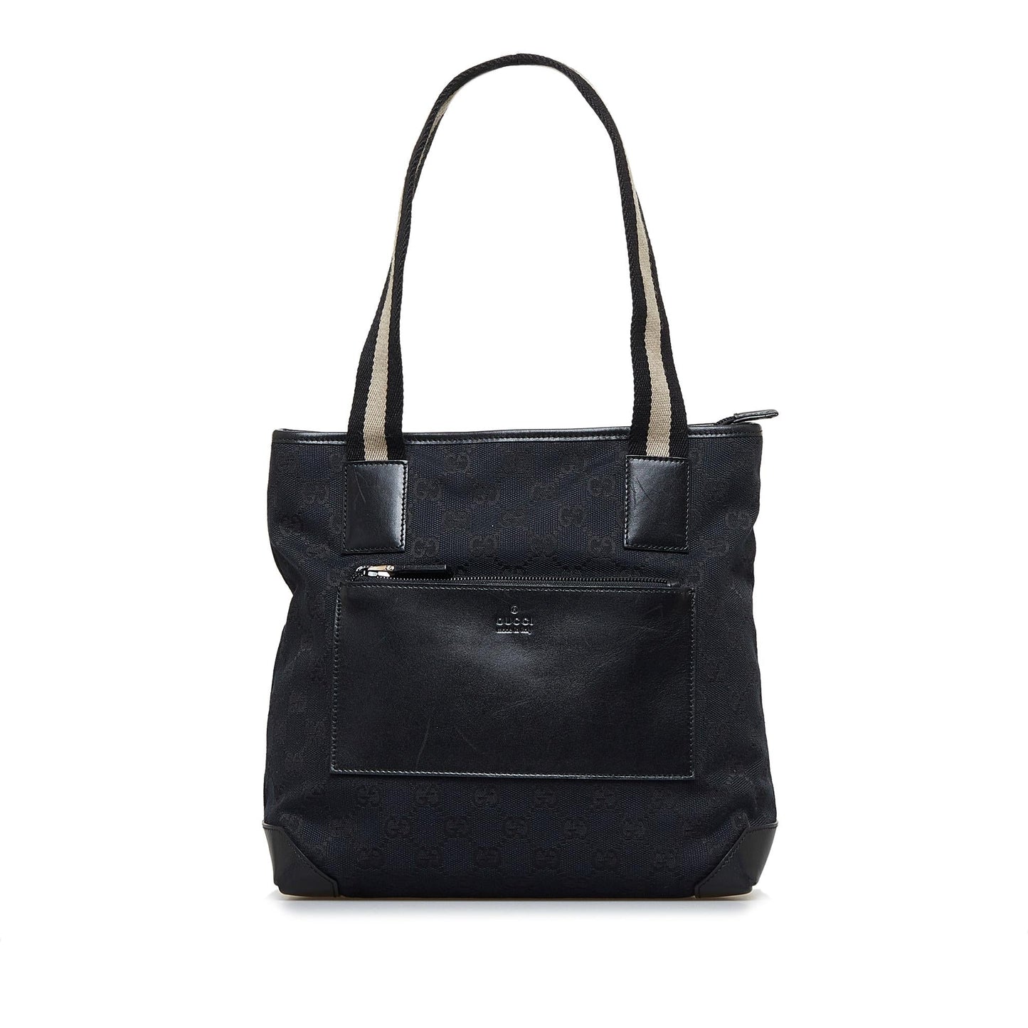 Gucci GG Web SHG-x8Kbe7 Canvas Calf Black Shoulder Bag