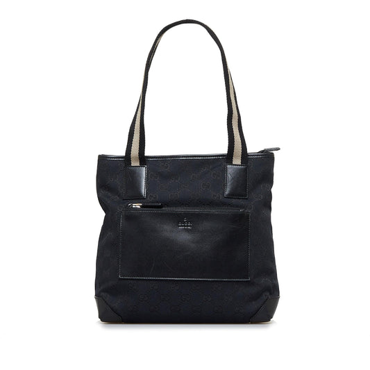 Gucci GG Web SHG-x8Kbe7 Canvas Calf Black Shoulder Bag