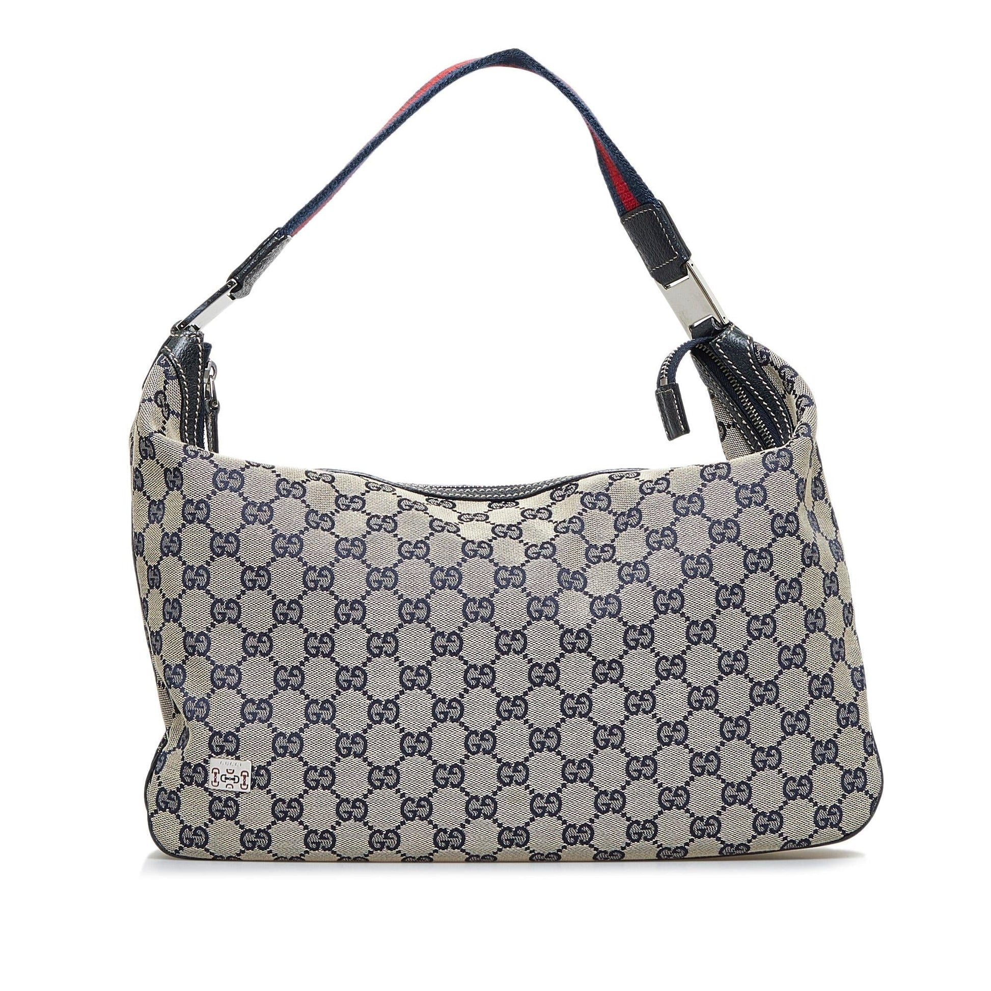 Gucci GG Web SHG-fEPy56 Canvas Grey Shoulder Bag