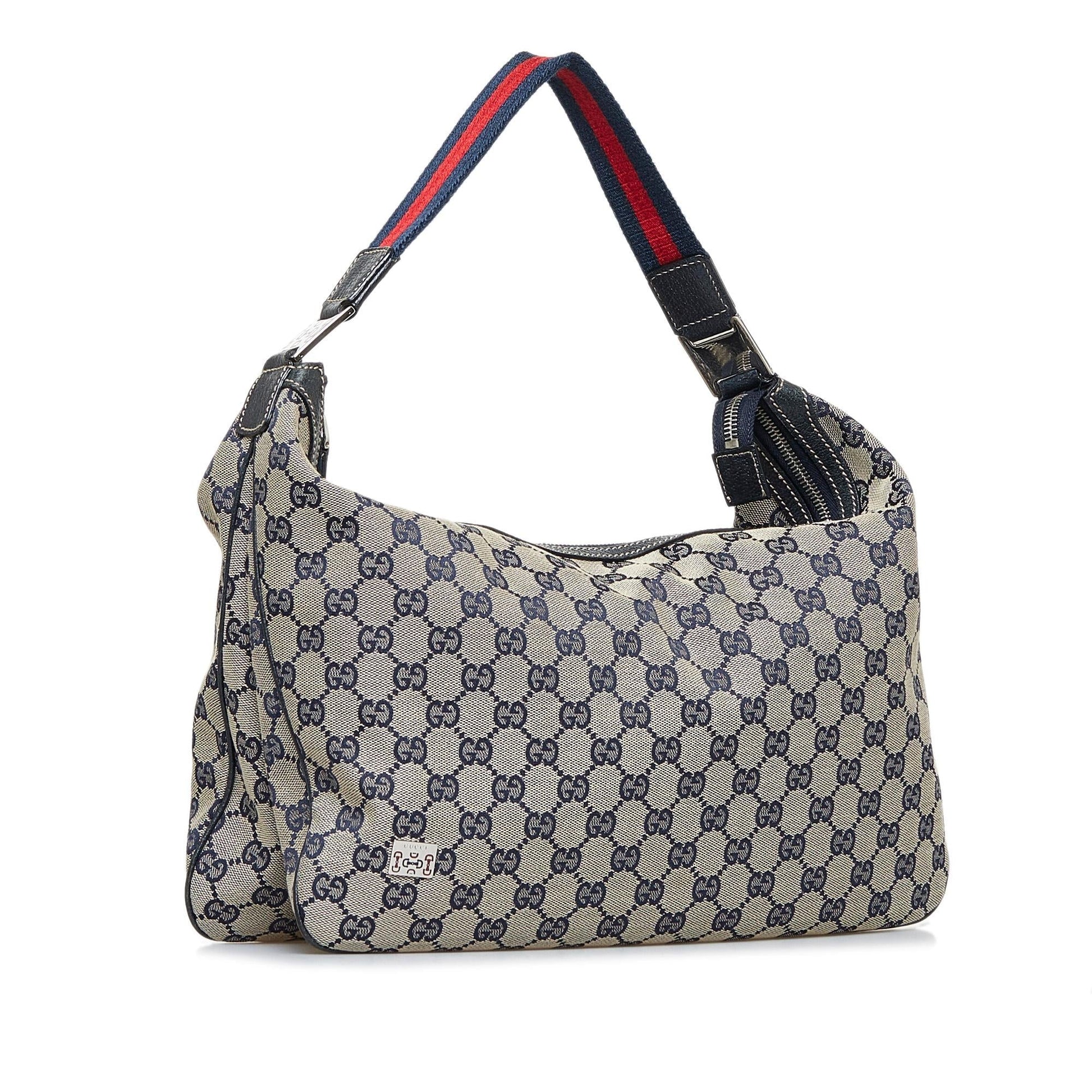 Gucci GG Web SHG-fEPy56 Canvas Grey Shoulder Bag