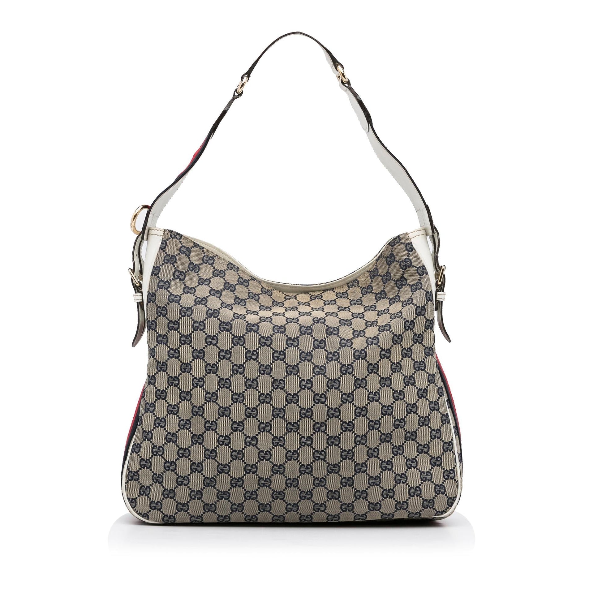 Gucci GG Web SHG-98PH5h Canvas Brown Shoulder Bag