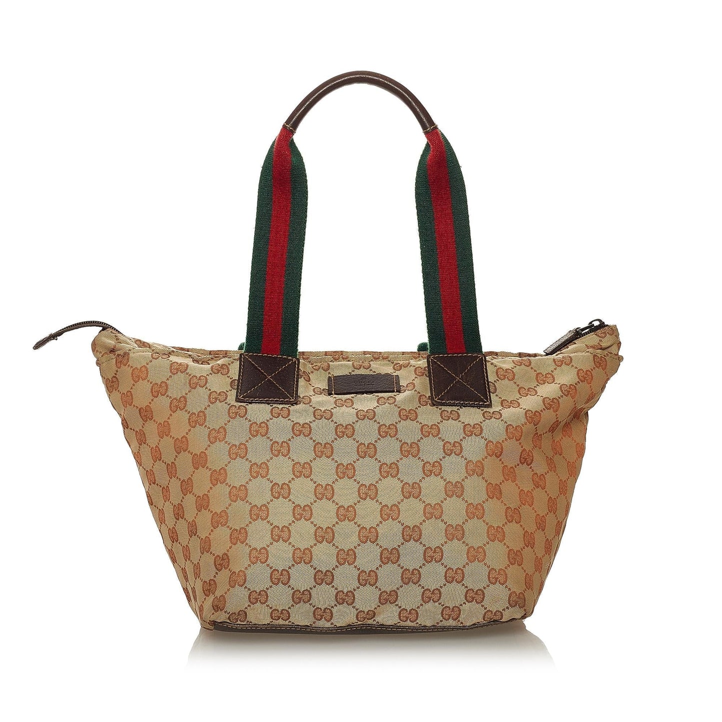 Gucci GG Web SHG Canvas Brown Tote Bag Bag Shg