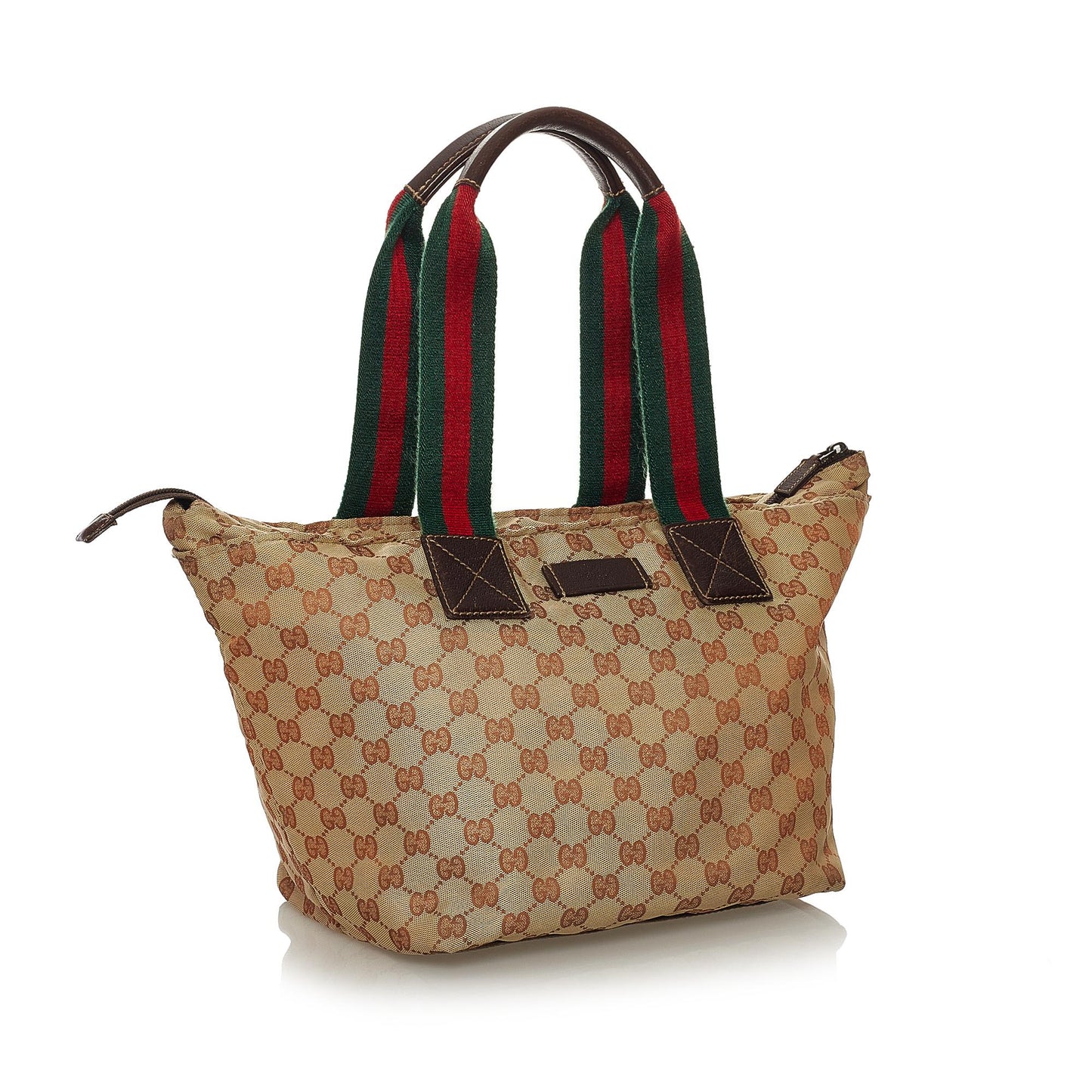 Gucci GG Web SHG Canvas Brown Tote Bag Bag Shg