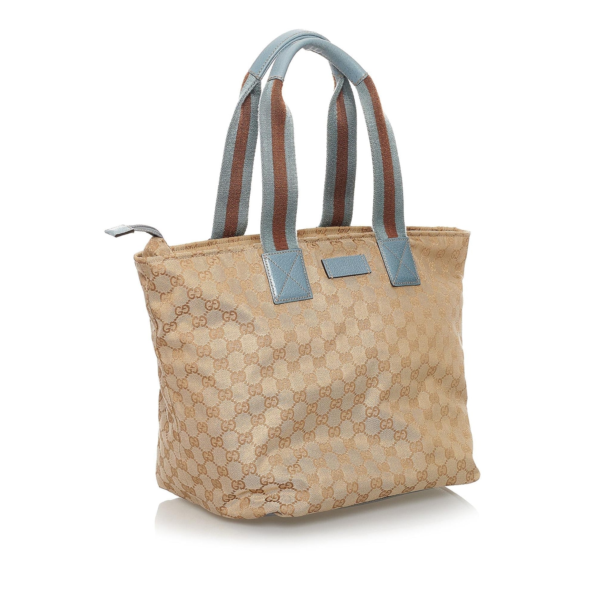Gucci GG Web SHG Canvas Brown Tote Bag 3
