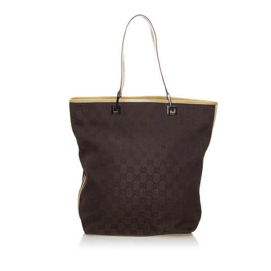 Gucci GG Web SHG Canvas Brown Tote Bag 5